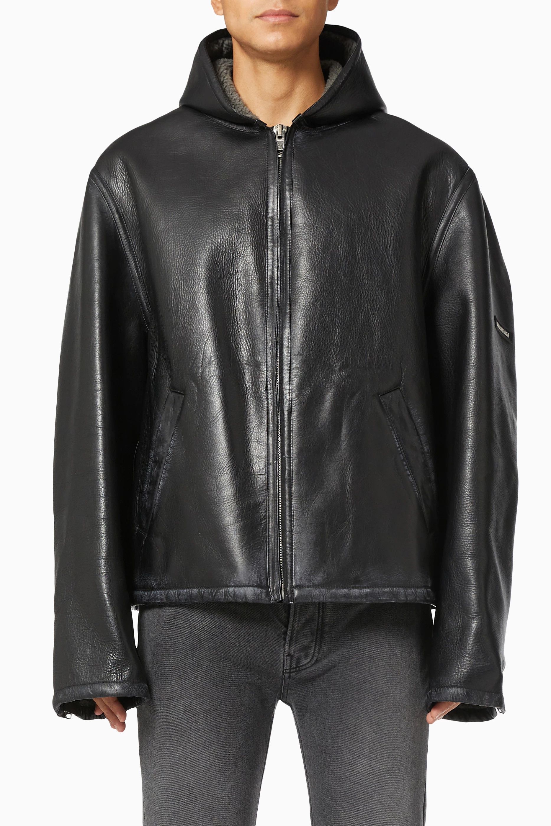 Balenciaga Hooded Shearling Jacket Leather Size US M / EU 48-50 / 2 - 1 Thumbnail