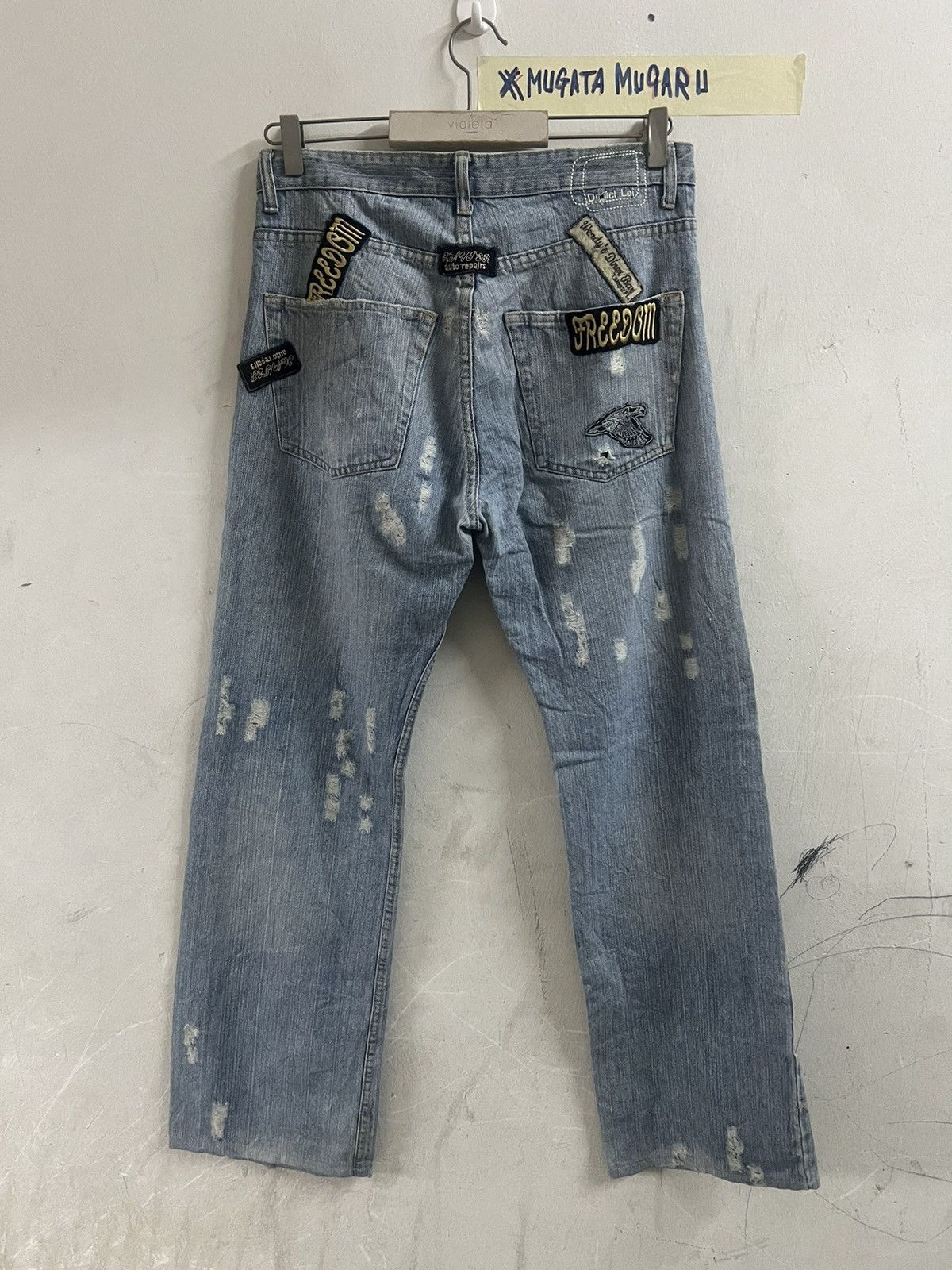 If Six Was Nine × Japanese Brand × Vintage THRASHED DISTRESSED DENIM PANT Size US 30 / EU 46 - 8 Thumbnail