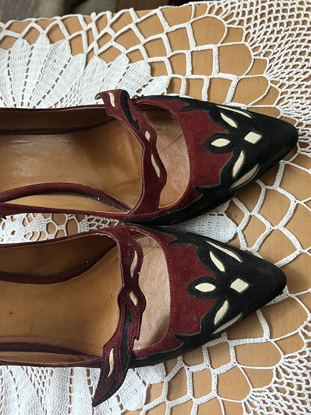 Isabel Marant Isabel Marant Kylie Suede Mary Jane Heels – Burgundy Size US 9 / IT 39 - 3 Thumbnail