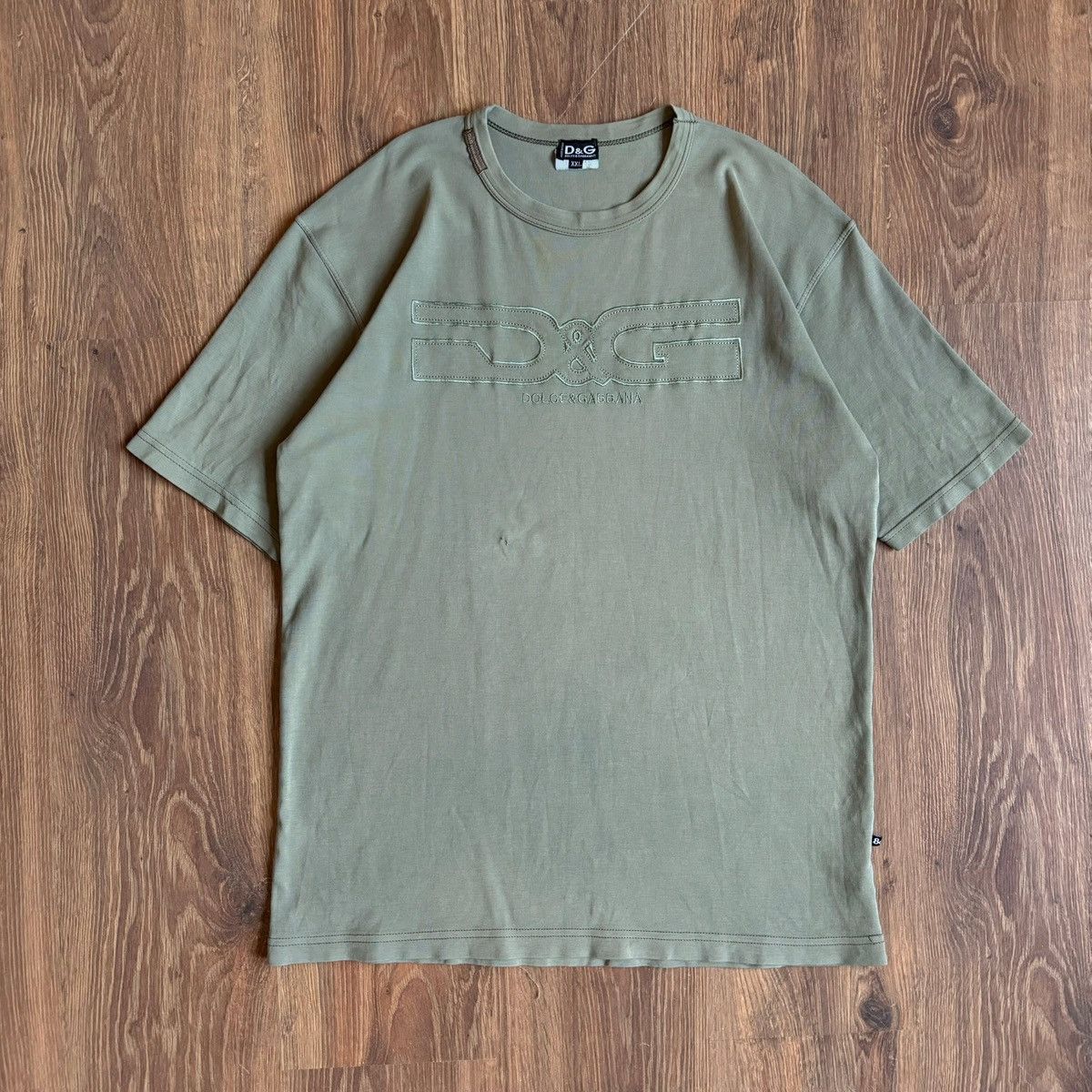 Dolce & Gabbana × Vintage Vintage Dolce&Gabbana Logo T-Shirt 90s Olive Military Y2K Size US L / EU 52-54 / 3 - 1 Thumbnail