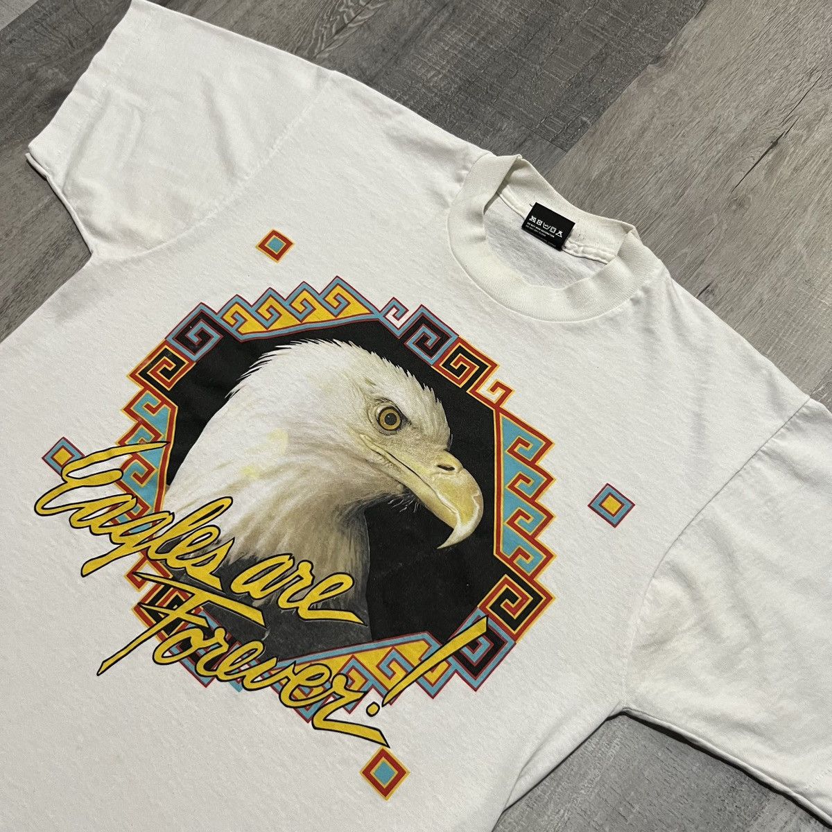 Vintage VTG Eagles Are Forever 90s Navajo Biker Script USA Shirt Size US L / EU 52-54 / 3 - 4 Thumbnail