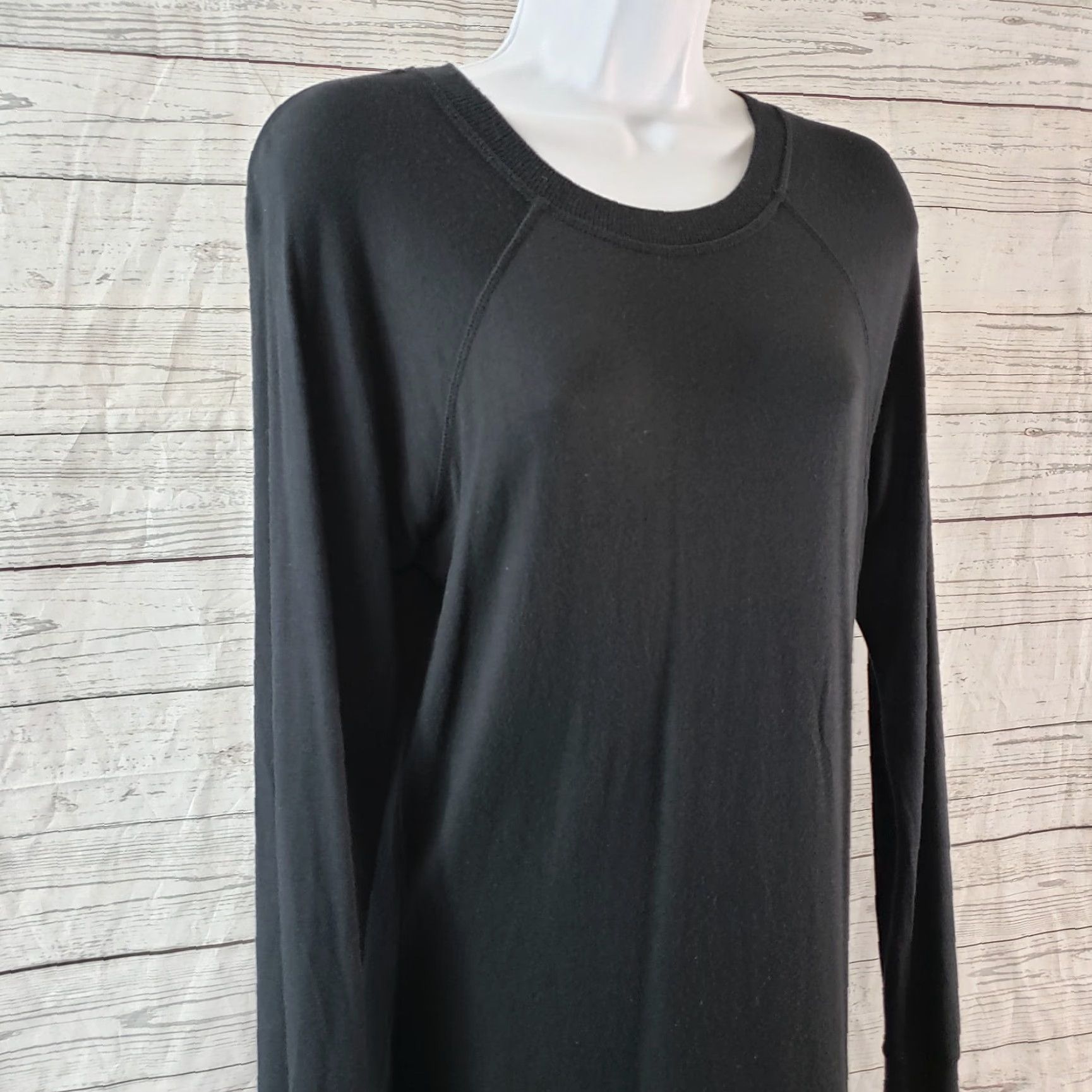 Athleta Athleta Womens Dress XS Black Long Sleeve Criss Cross Solid Modal Blend Size XS / US 0-2 / IT 36-38 - 2 Thumbnail
