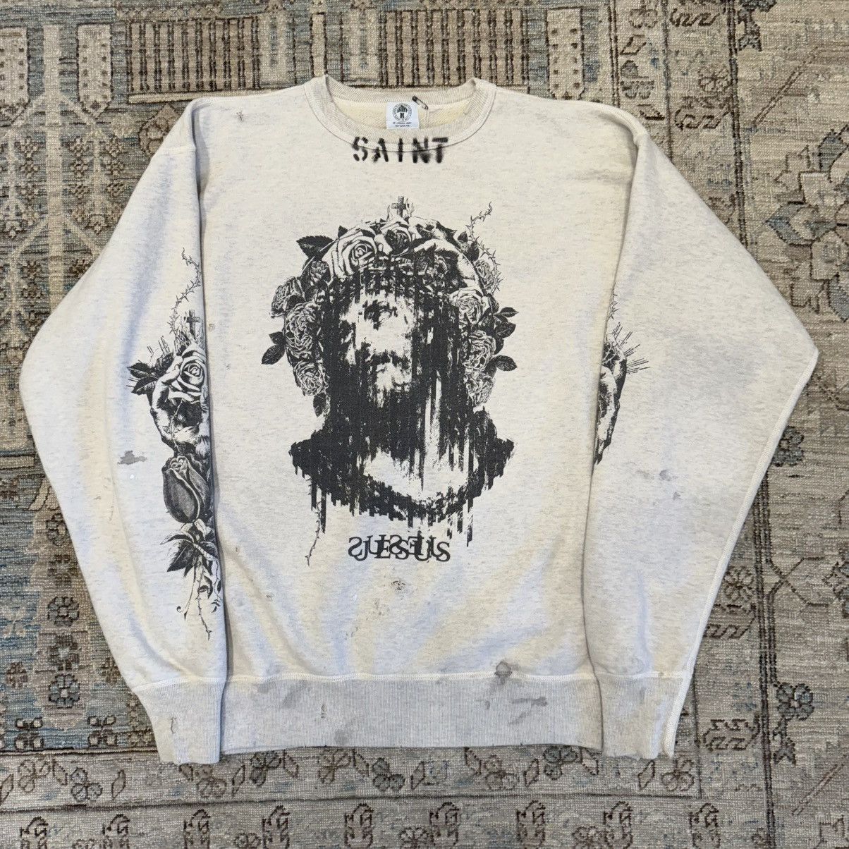 Saint Michael “Jesus” sweatshirt from SAINT Mxxxxxx X Kosuke