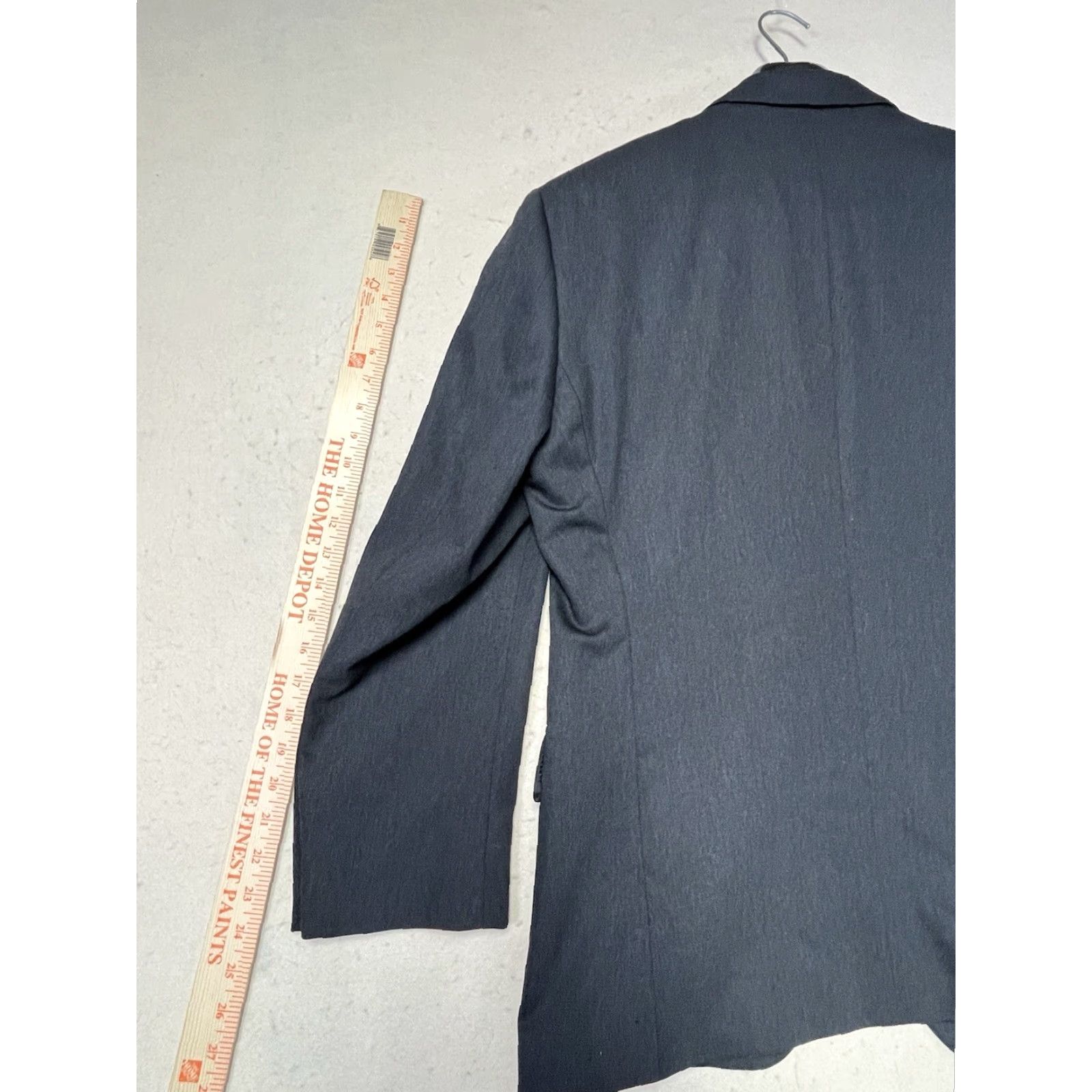 Pronto Uomo Pronto Uomo Blazer Mens 40S Wool 2-Button Close Dark Gray Single-Breasted Notch Lapel Tailored Regular Mens Blazer 40S Gray Wool Jacket Size 40R - 5 Thumbnail