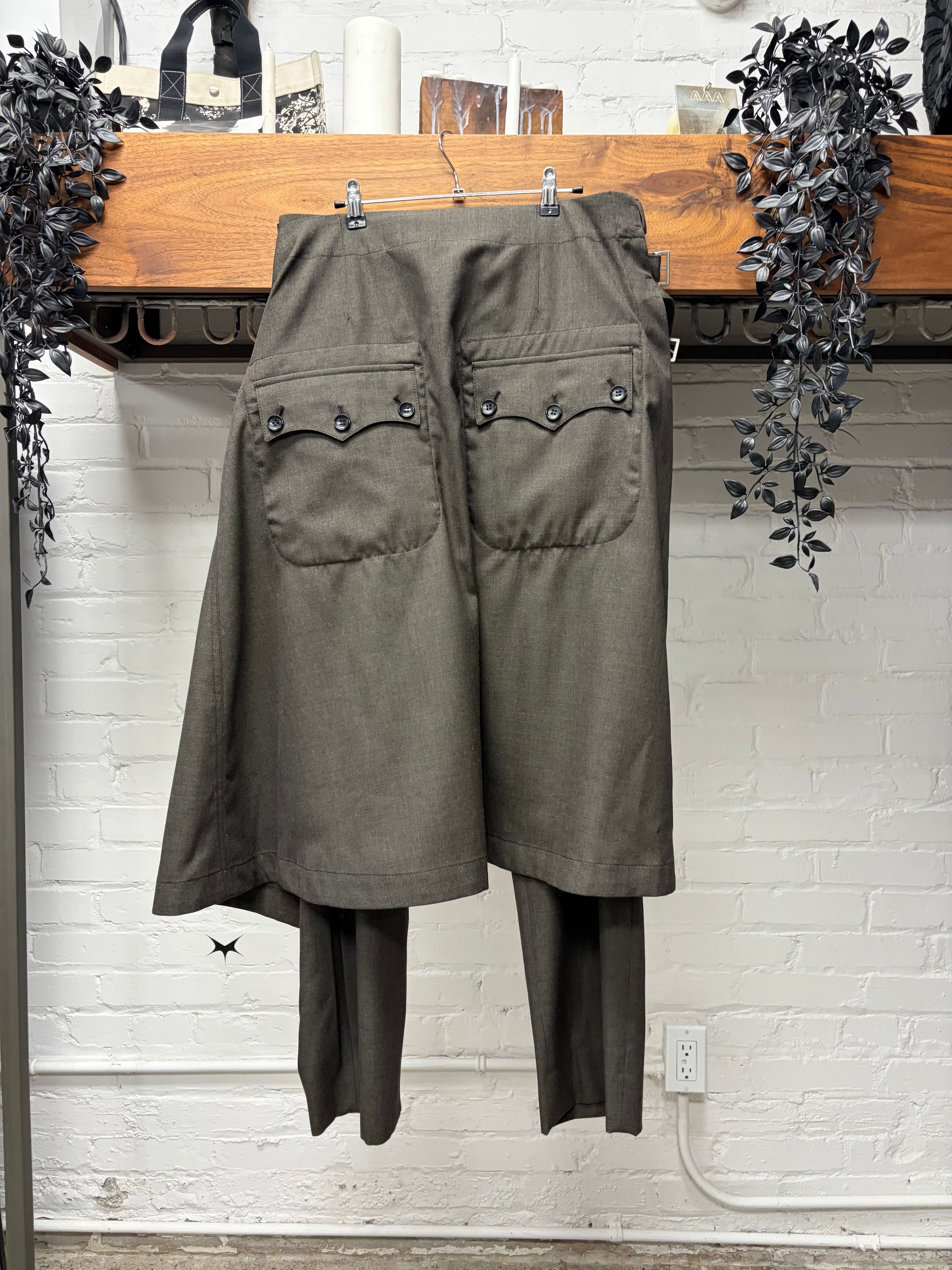 Comme des Garcons SS2025 Comme Des Garçons Homme Plus Skirted Layer Wool Wide Leg Trousers Size US 34 / EU 50 - 1 Thumbnail