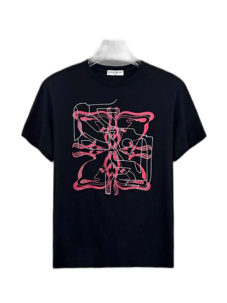 Givenchy Givenchy Givenchy Black Floral Short Sleeve TShirt -2507 Size US S / EU 44-46 / 1 - 1 Thumbnail