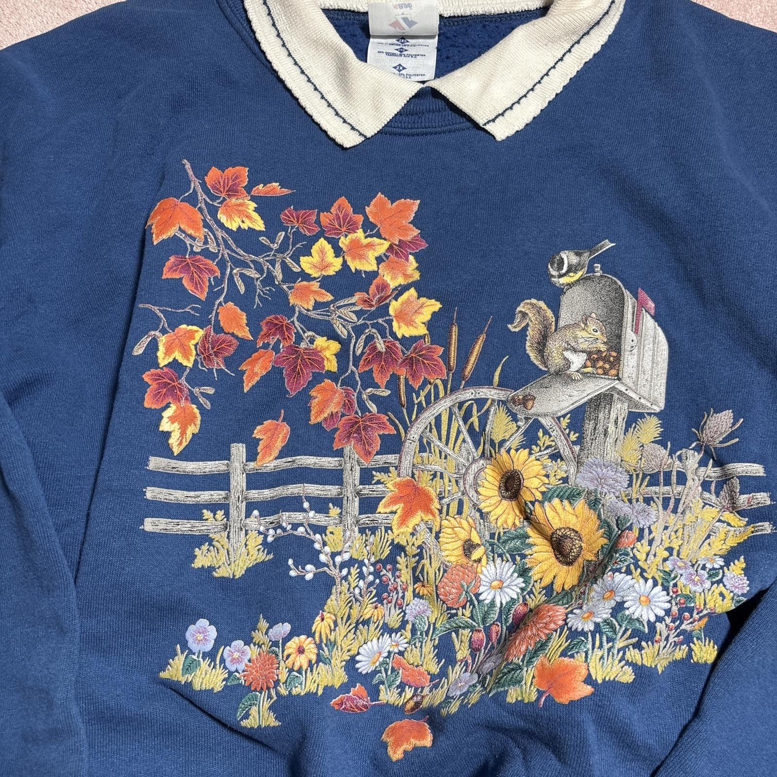 Jerzees vintage mock neck cottage core sweatshirt Size XXL / US 16-18 / IT 52-54 - 3 Thumbnail