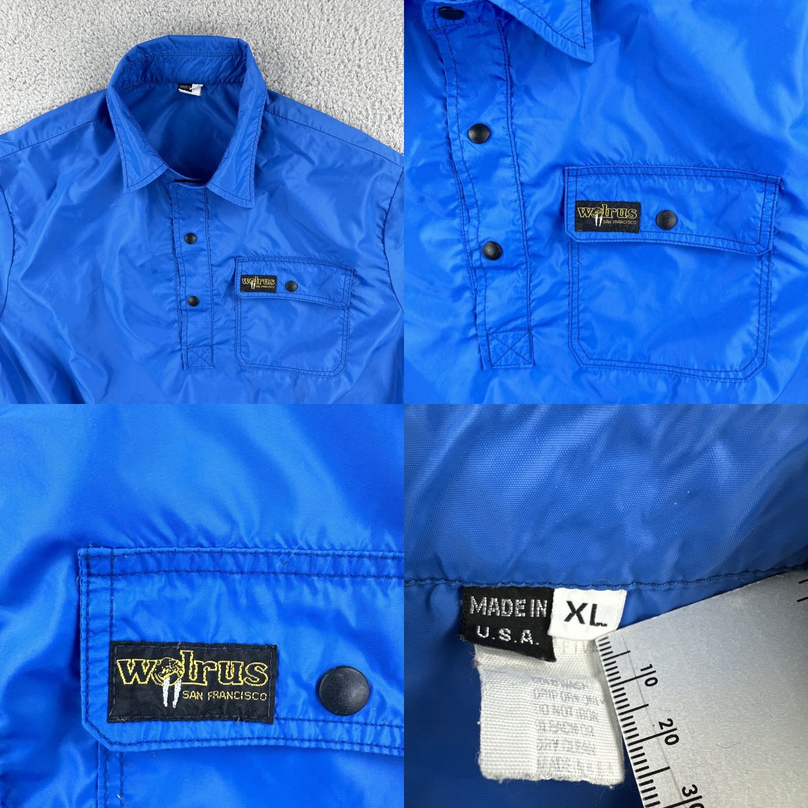 Vintage VINTAGE Walrus San Francisco Windbreaker Shirt XL Blue 1990s Made In USA Mens Size US XL / EU 56 / 4 - 8 Thumbnail