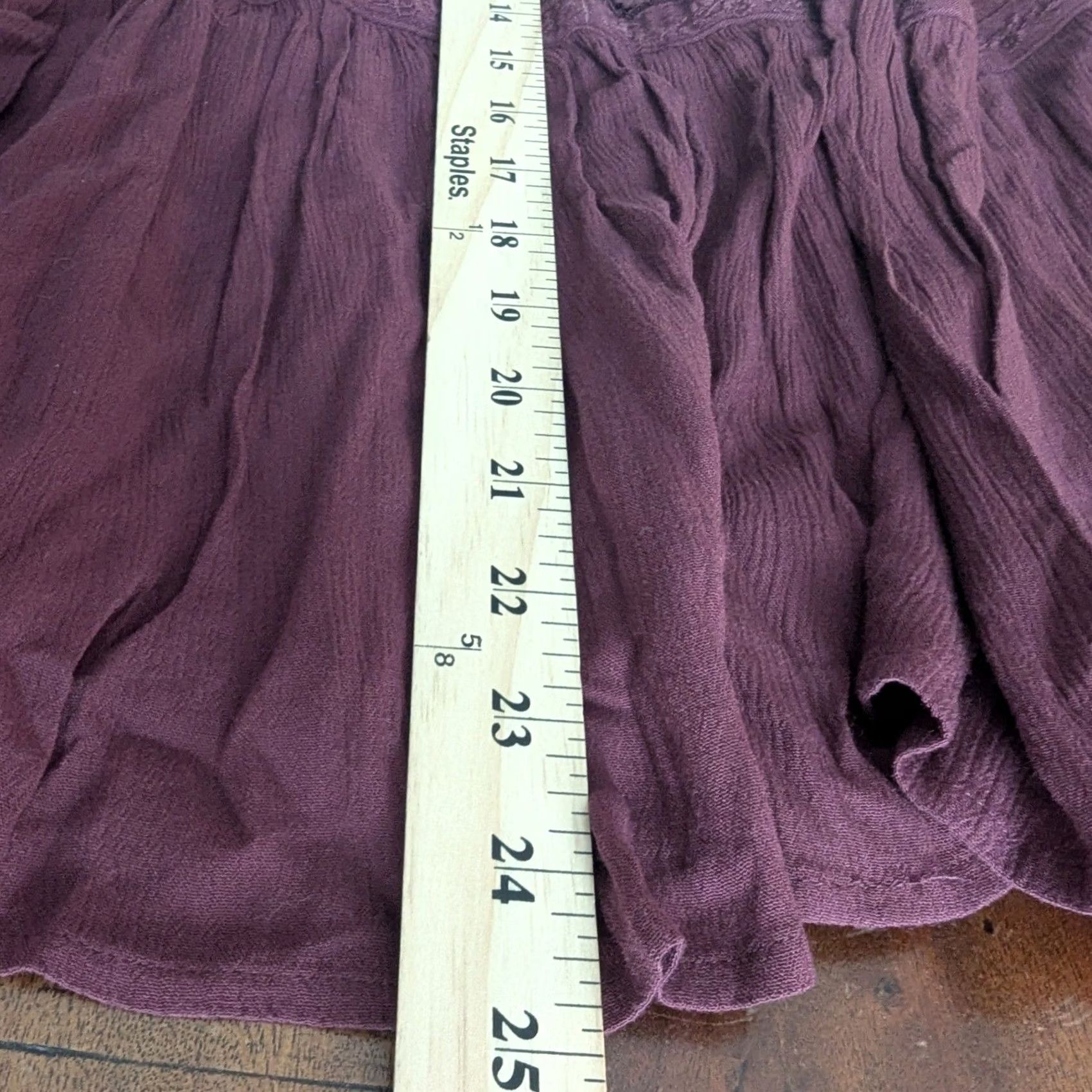 American Eagle Outfitters Burgundy Lace Peasant Top - American Eagle Womens Blouse Size XL / US 12-14 / IT 48-50 - 5 Thumbnail