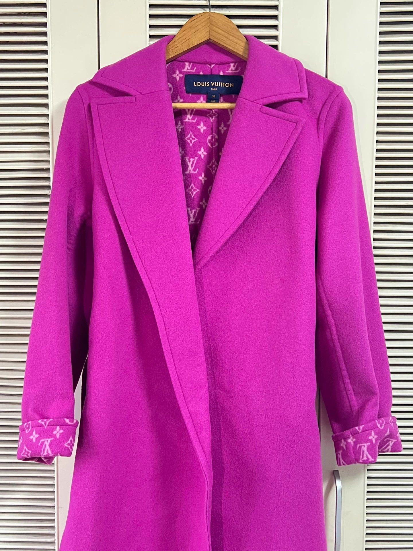 Louis Vuitton LV Women's 38 Purple Monogram Lined Mint Coat Size S / US 4 / IT 40 - 3 Thumbnail