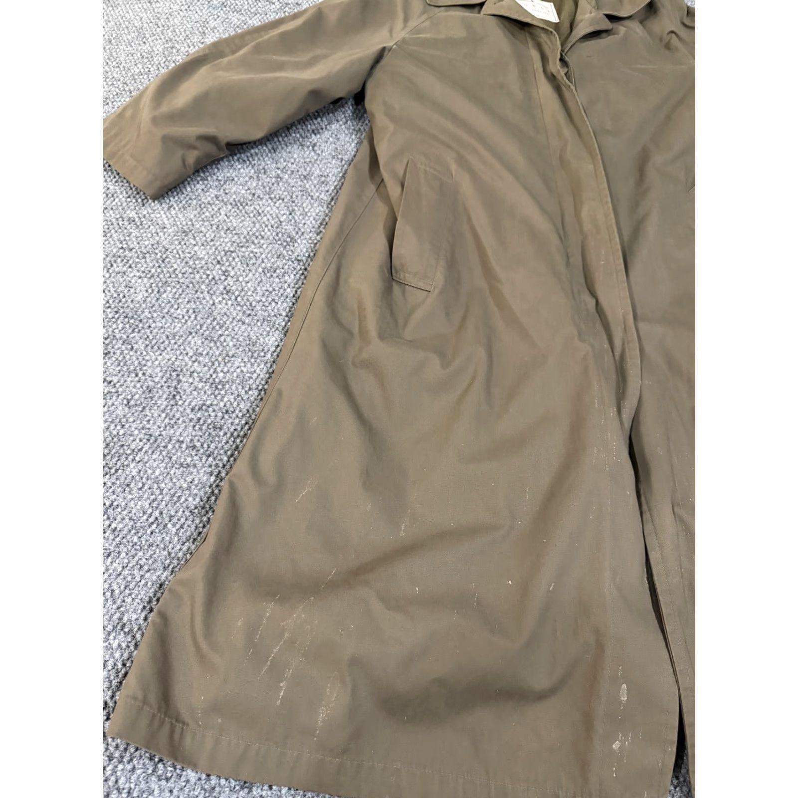 London Fog VINTAGE Towne from London Fog Coat Womens 14W Brown Trench Long Lined Button Front Size XL / US 12-14 / IT 48-50 - 4 Thumbnail