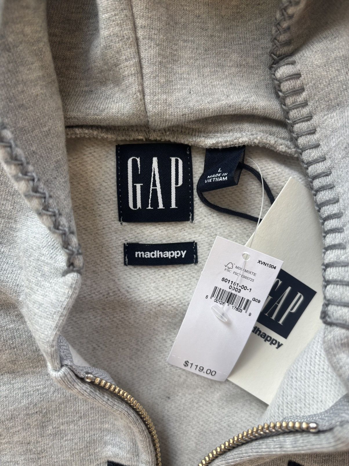 Gap × Madhappy Gap x MadHappy Gray Mad Logo Hoodie Size US L / EU 52-54 / 3 - 5 Thumbnail