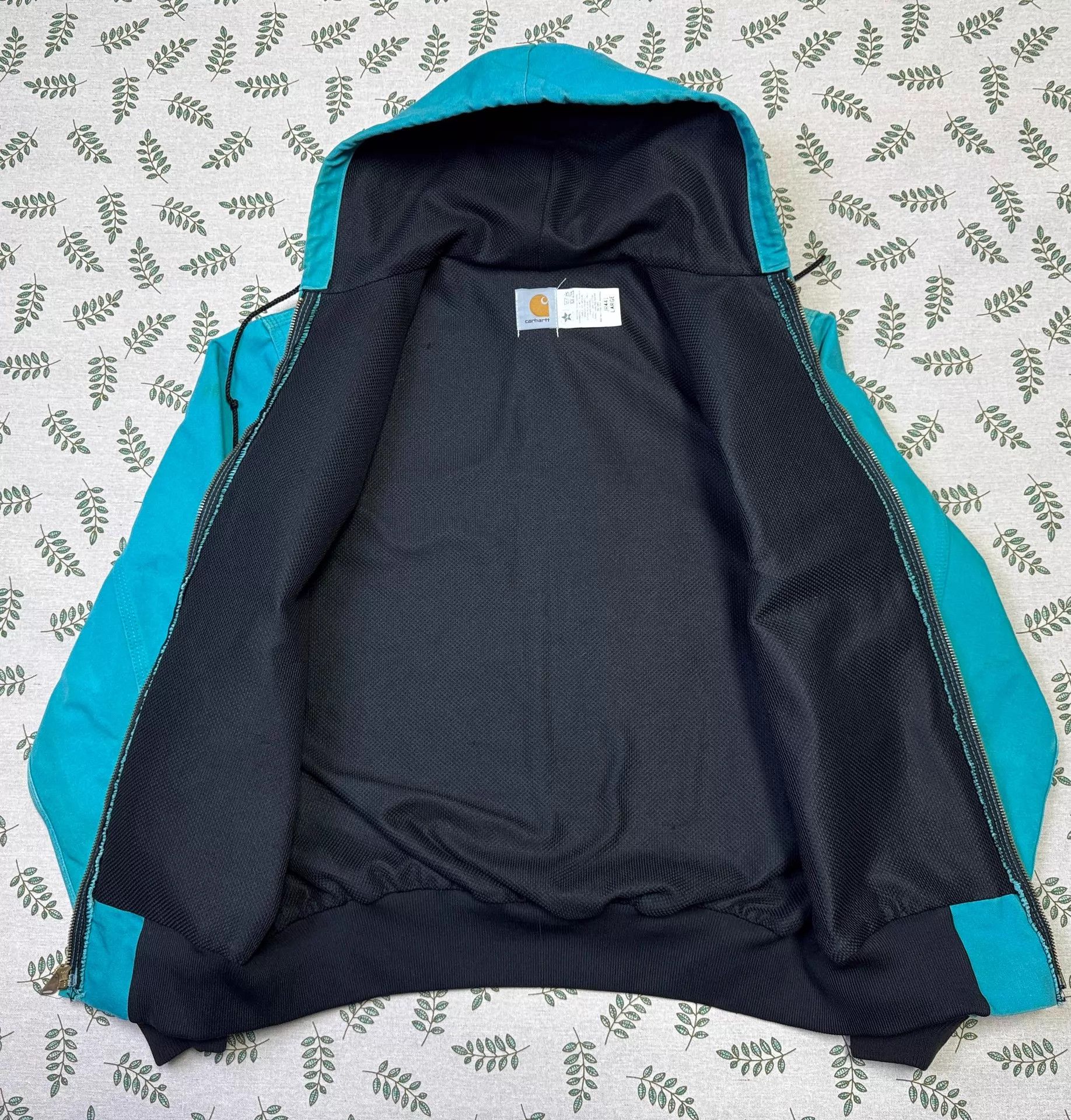 Carhartt Vintage Carhartt JR441 TEAL Hooded Work Jacket L Size US L / EU 52-54 / 3 - 4 Thumbnail