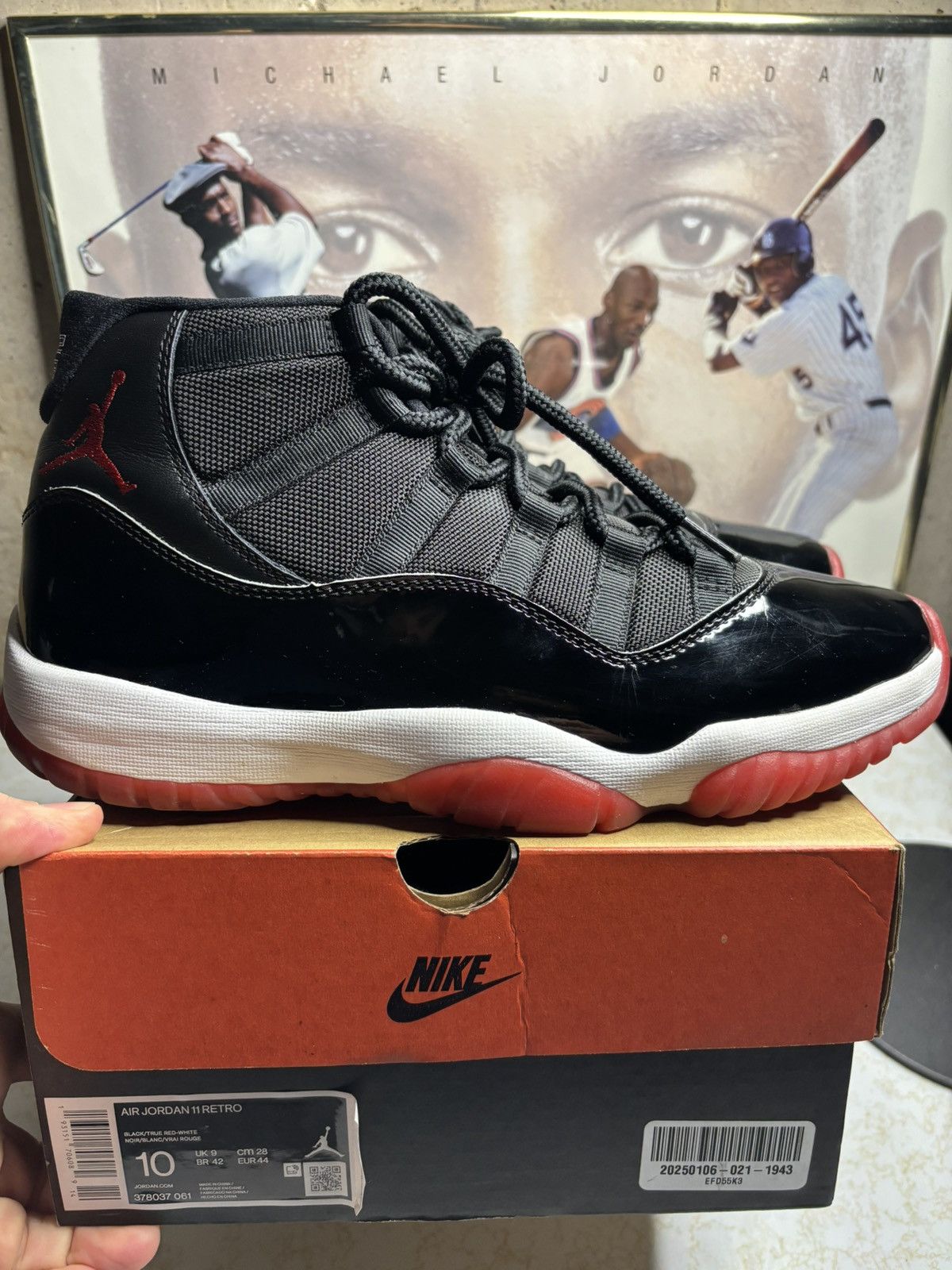 Jordan Brand Air Jordan 11 Bred 2019 Size US 10 / EU 43 - 1 Thumbnail