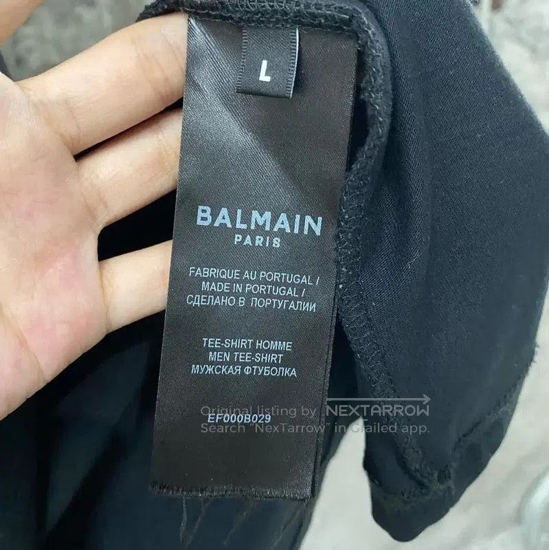 Balmain Balmain Black Cotton Logo T-Shirt for Men . Size US L / EU 52-54 / 3 - 6 Thumbnail