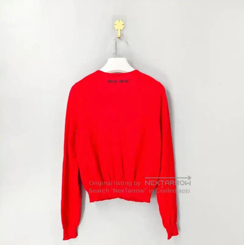 Miu Miu Miu Miu Red Wool Cardigan for Women . Size L / US 10 / IT 46 - 2 Thumbnail