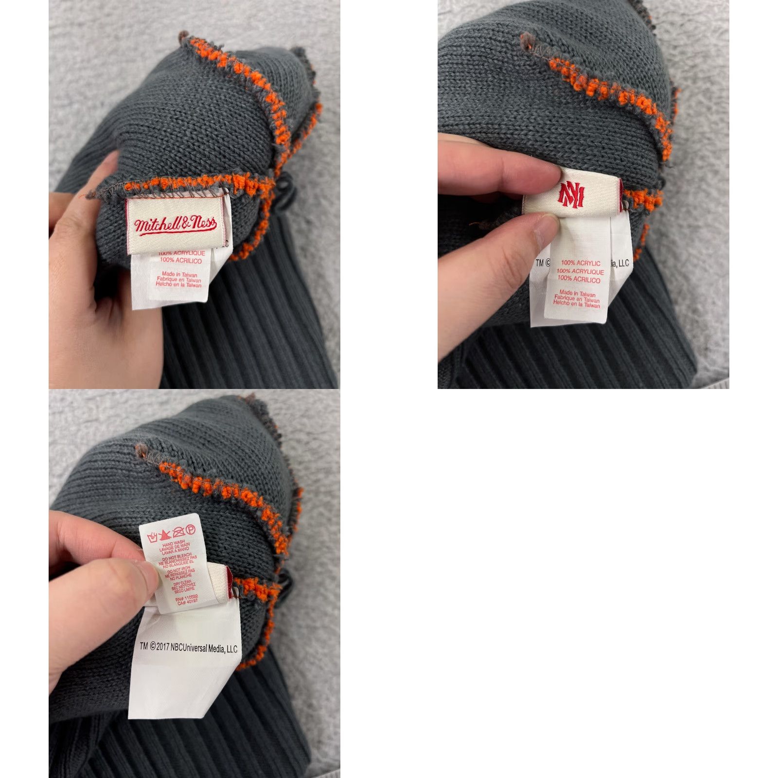 Mitchell & Ness VINTAGE Mitchell & Ness Beanie Hat Adult One Size Orange Fair Isle Ski Logo 90s Mens Size ONE SIZE - 8 Thumbnail