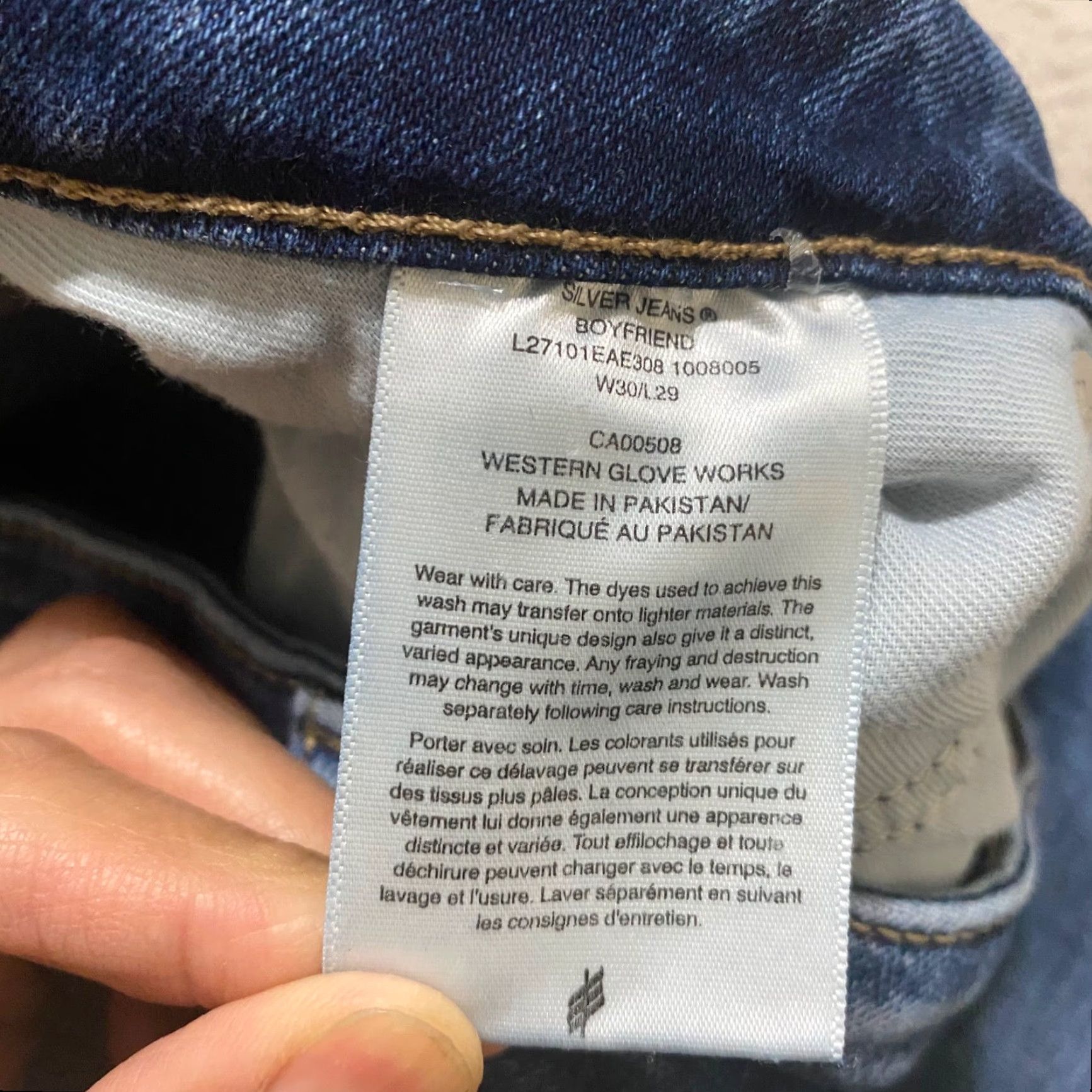Silver Jeans Co. Silver Jeans Womens sz 30 Blue Denim Medium Wash Boyfriend Mid Rise Distressed Size 30" / US 8 / IT 44 - 4 Thumbnail