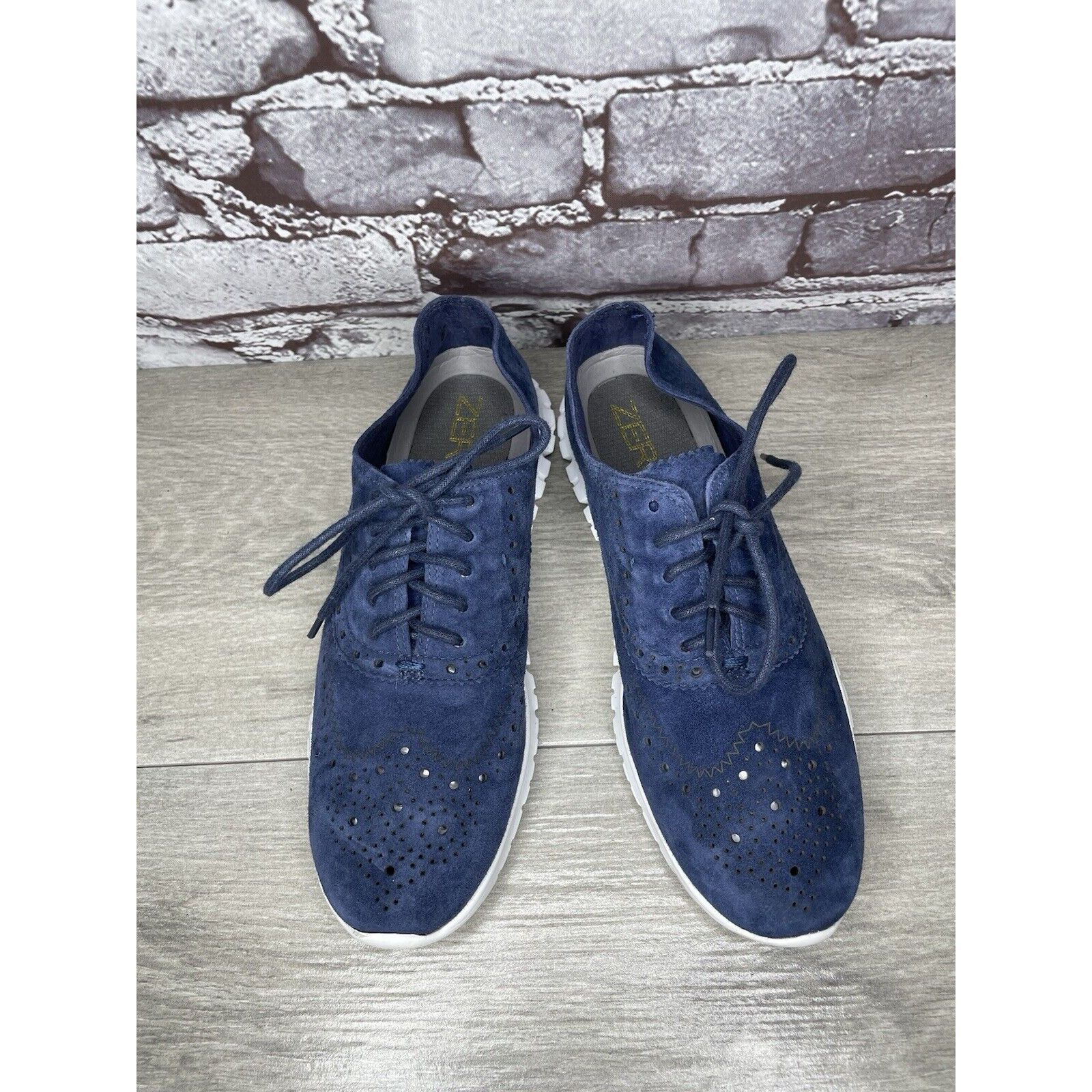 Cole Haan Cole Haan Zerogrand Blue Suede Wingtip Oxfords Women Sz 5.5B Size US 5.5 / IT 35.5 - 1 Thumbnail