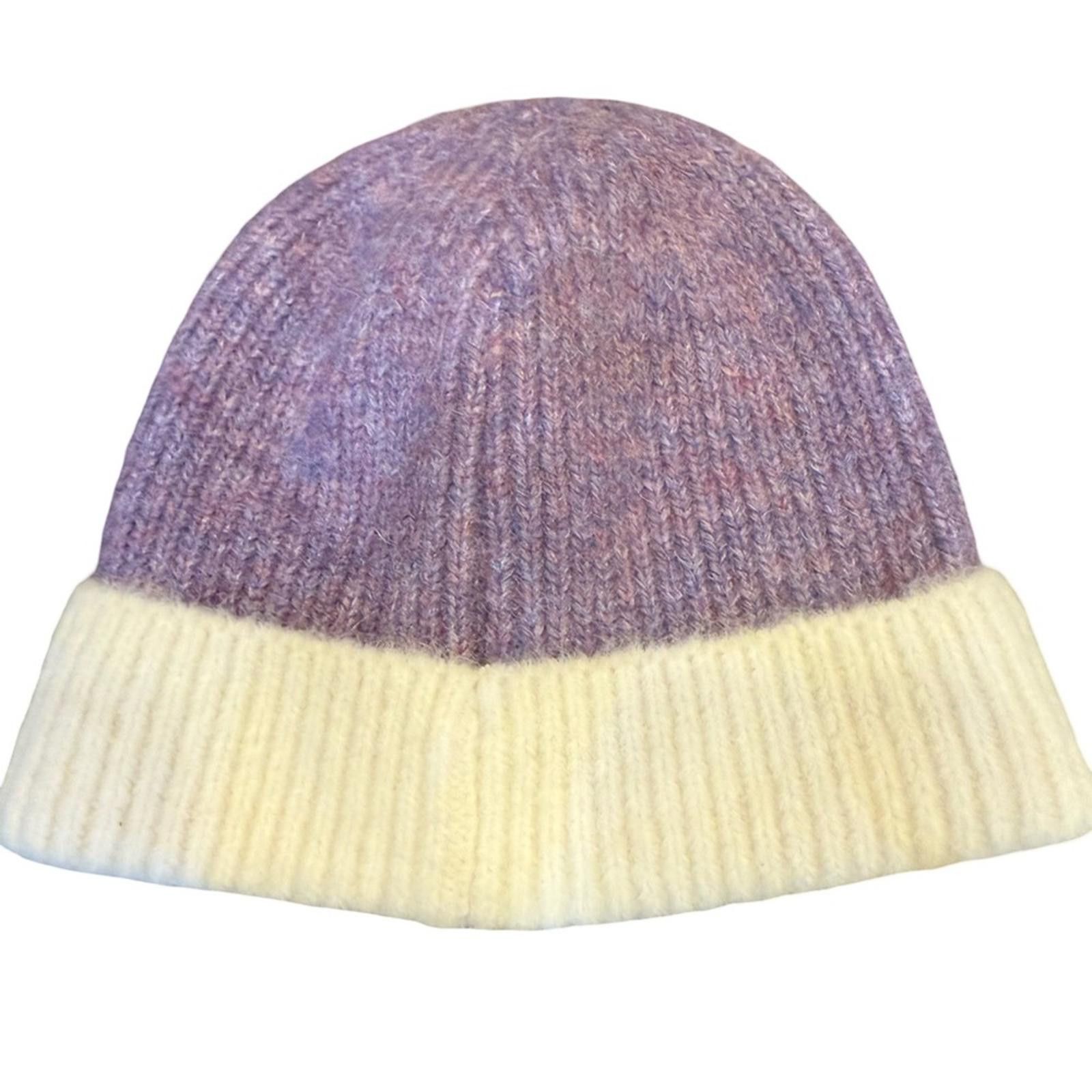 Pacsun pacas Baby Alpaca Blend Lilac and Ivory Hat/Beanie Size ONE SIZE - 2 Thumbnail