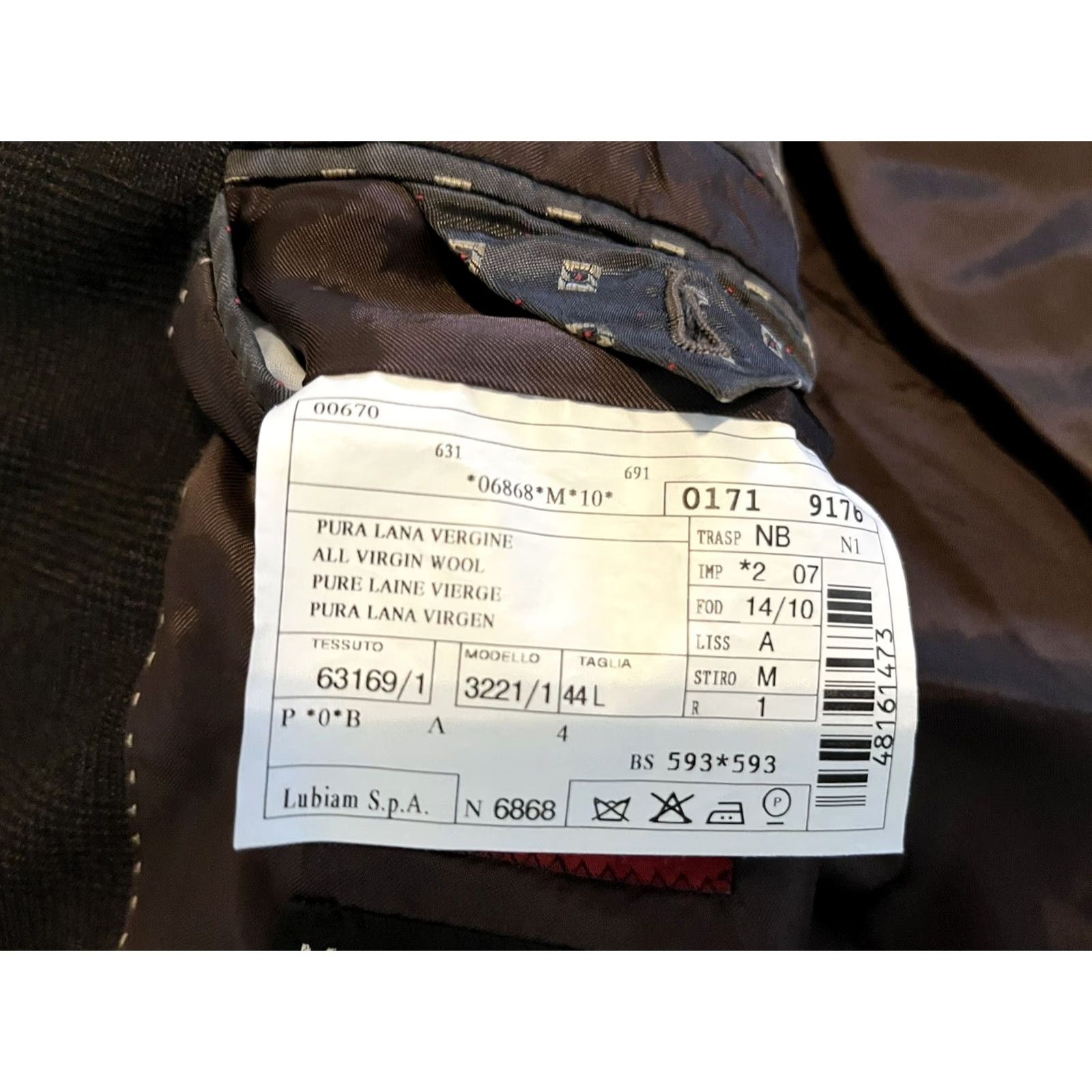 Luigi Bianchi Luigi Bianchi Mantova Mark Shale Brown Wool Jacket Blazer Sport Coat Mens 44L Size 44R - 6 Thumbnail