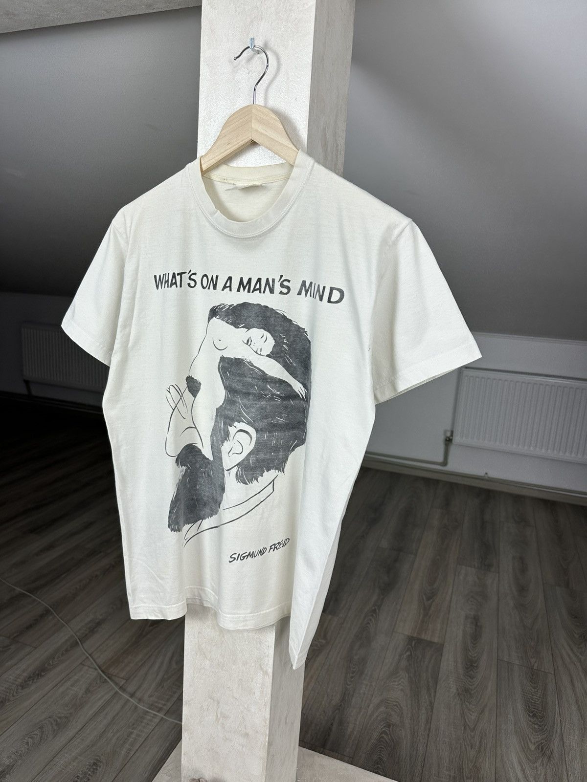 Unsound Rags Sigmund Freud Whats On A Mens Mind RARE Vintage Tee 1990s Size US M / EU 48-50 / 2 - 2 Thumbnail