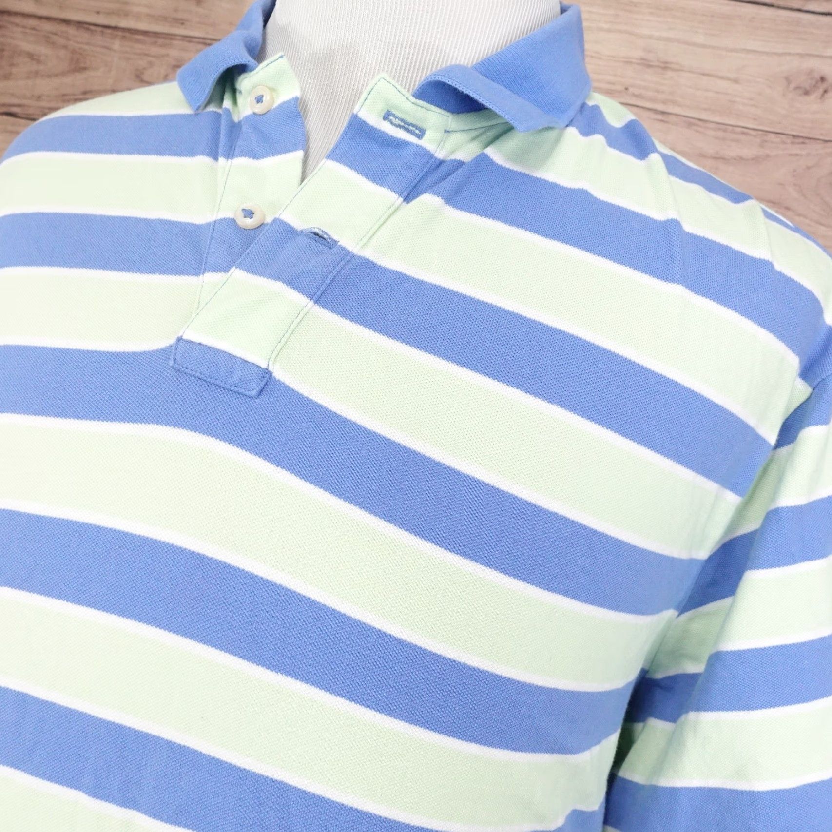 Cremieux Cremieux Polo Shirt Men 2XL Short Sleeve Casual Striped Blue Green Preppy Size US XXL / EU 58 / 5 - 2 Thumbnail