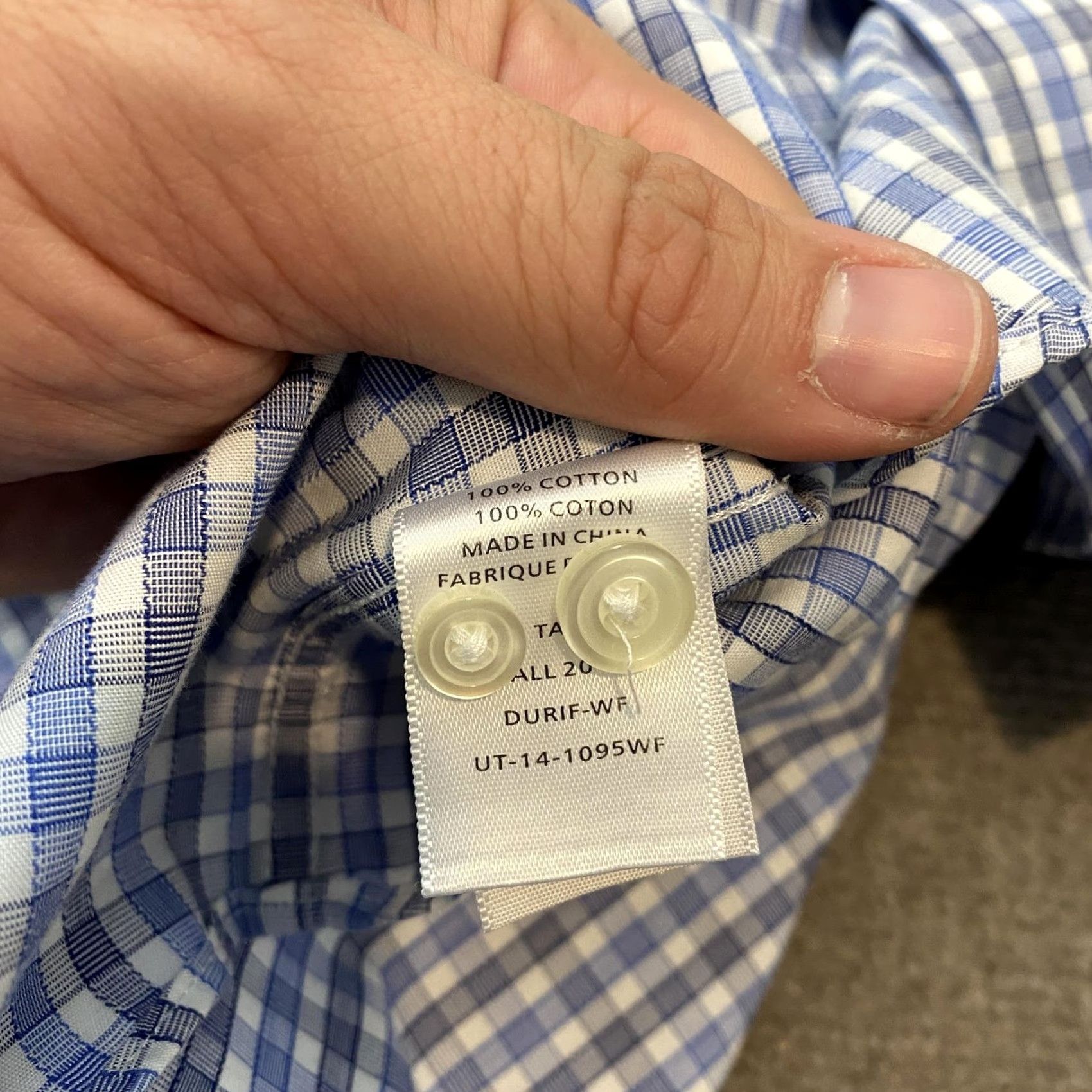 UNTUCKit UNTUCKit Shirt Mens 2XL Blue White Plaid Button-Down Wrinkle Free Cotton Casual Shirt Size US XXL / EU 58 / 5 - 5 Thumbnail