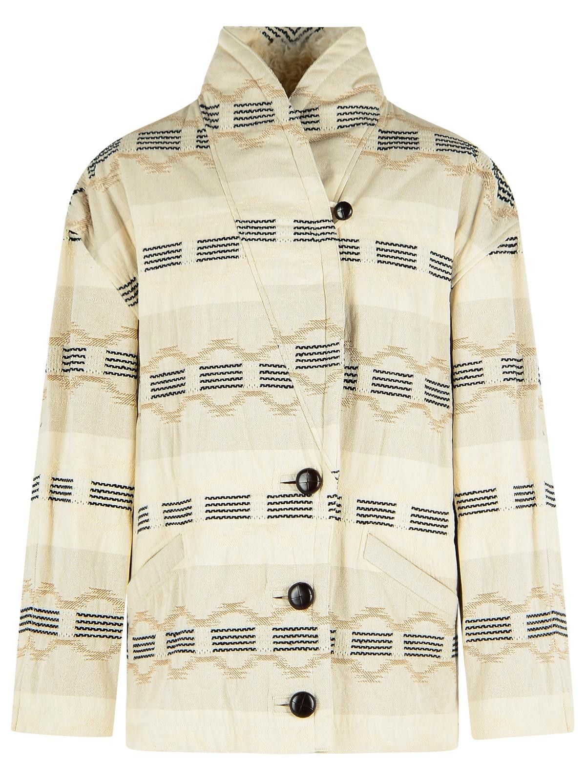 Isabel Marant Etoile ISABEL MARANT ETOILE 'Quayla' Beige Cotton Blend Jacket Size M / US 6-8 / IT 42-44 - 1 Thumbnail