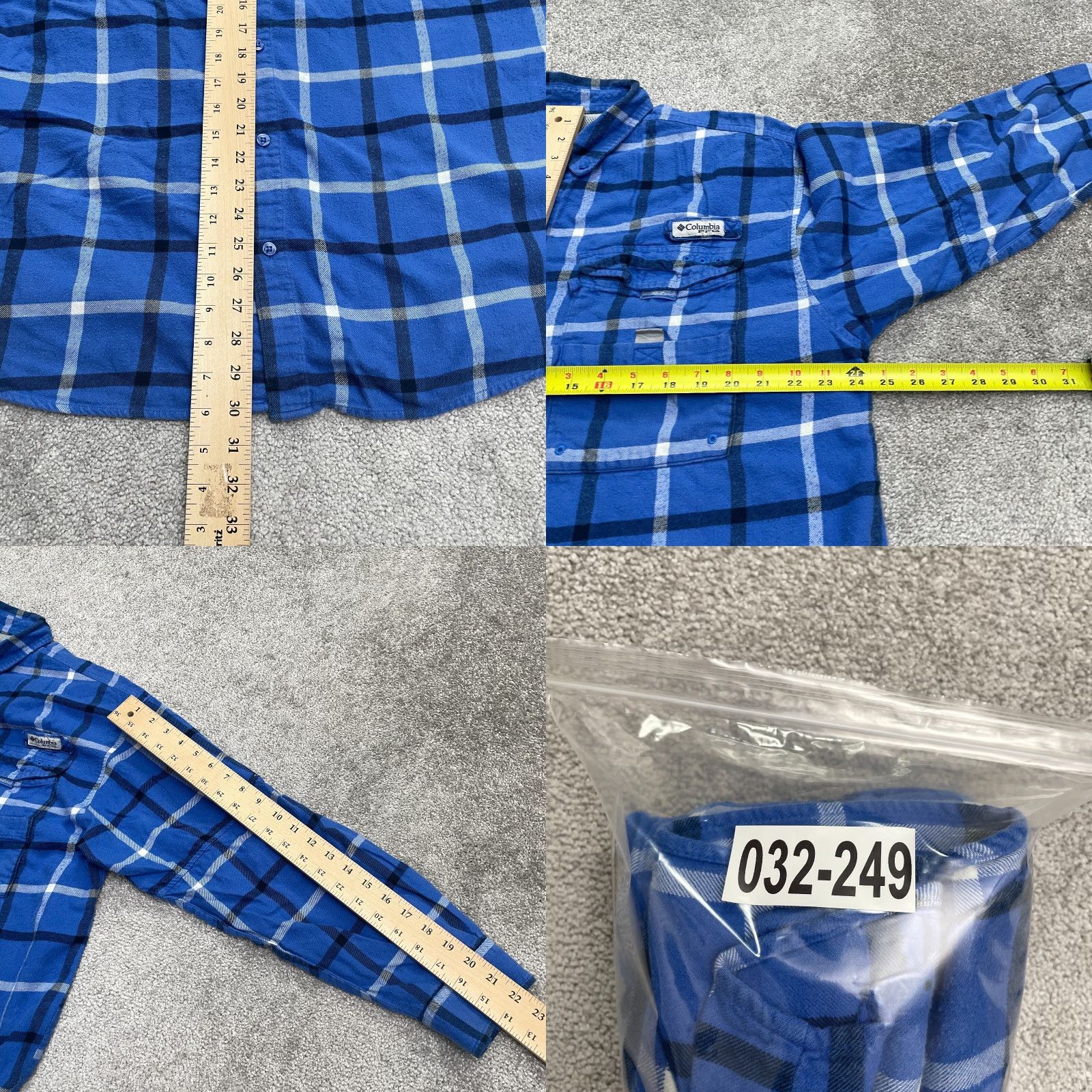 Vintage Columbia Shirt Mens Large Blue Plaid Flannel Long Sleeve Button-Down Cotton Top Size US L / EU 52-54 / 3 - 9 Thumbnail