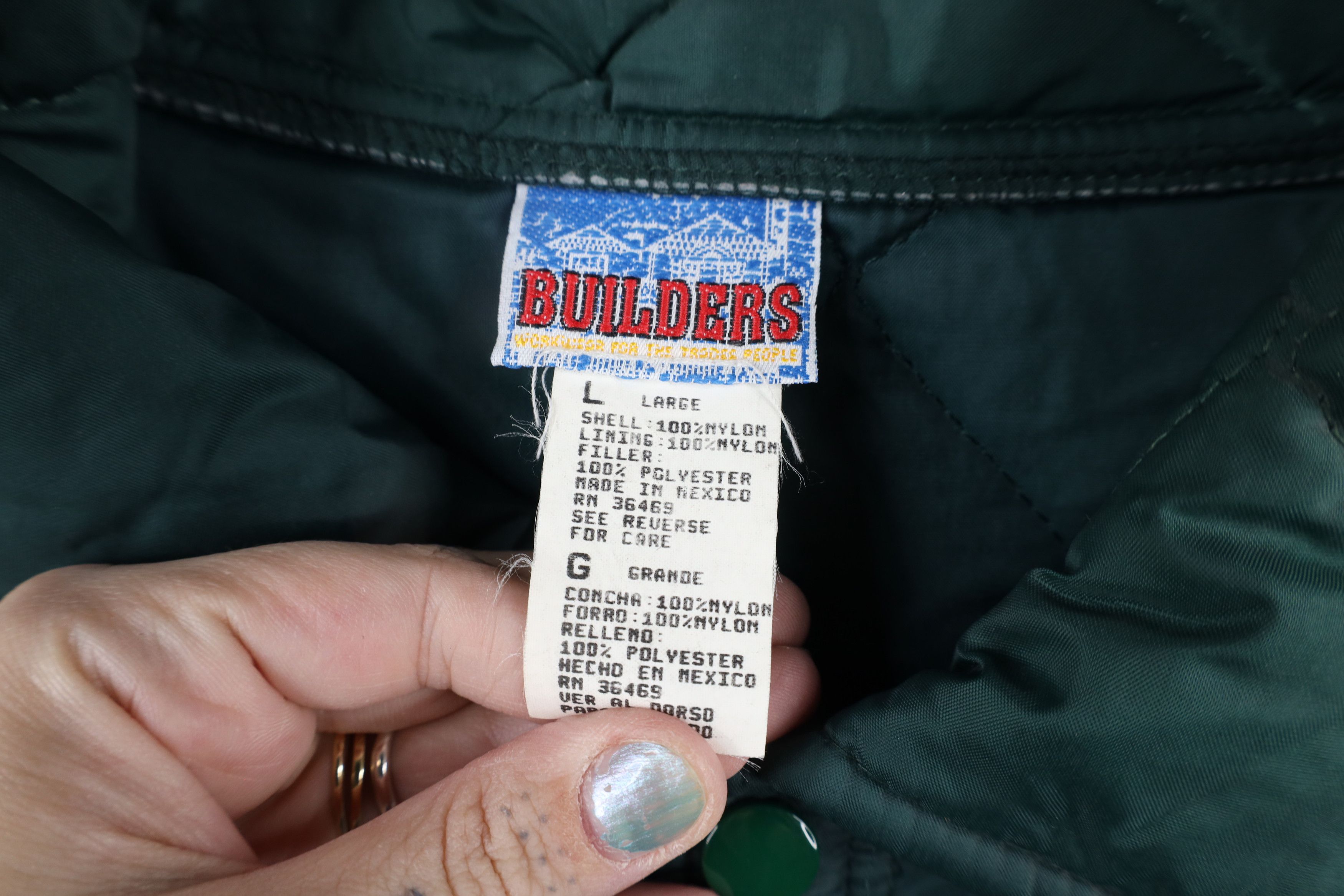 Vintage Vintage 90s Streetwear Blank Quilted Full Zip Jacket Green Size US L / EU 52-54 / 3 - 7 Thumbnail