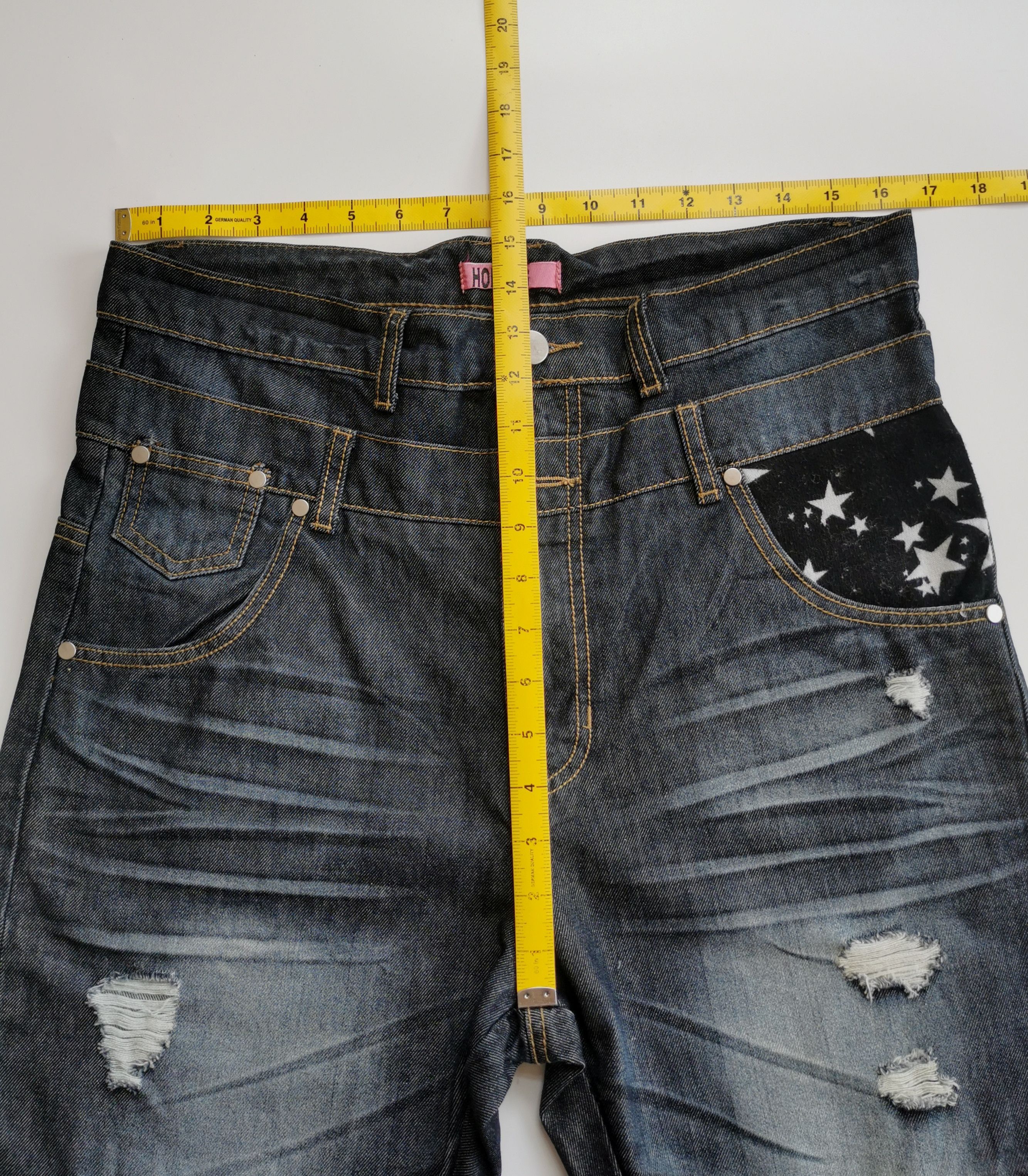 Sex Pot ReVeNGe Archive Punk Distressed DoubleWaist Jeans Skull Cutout Size US 33 - 6 Thumbnail