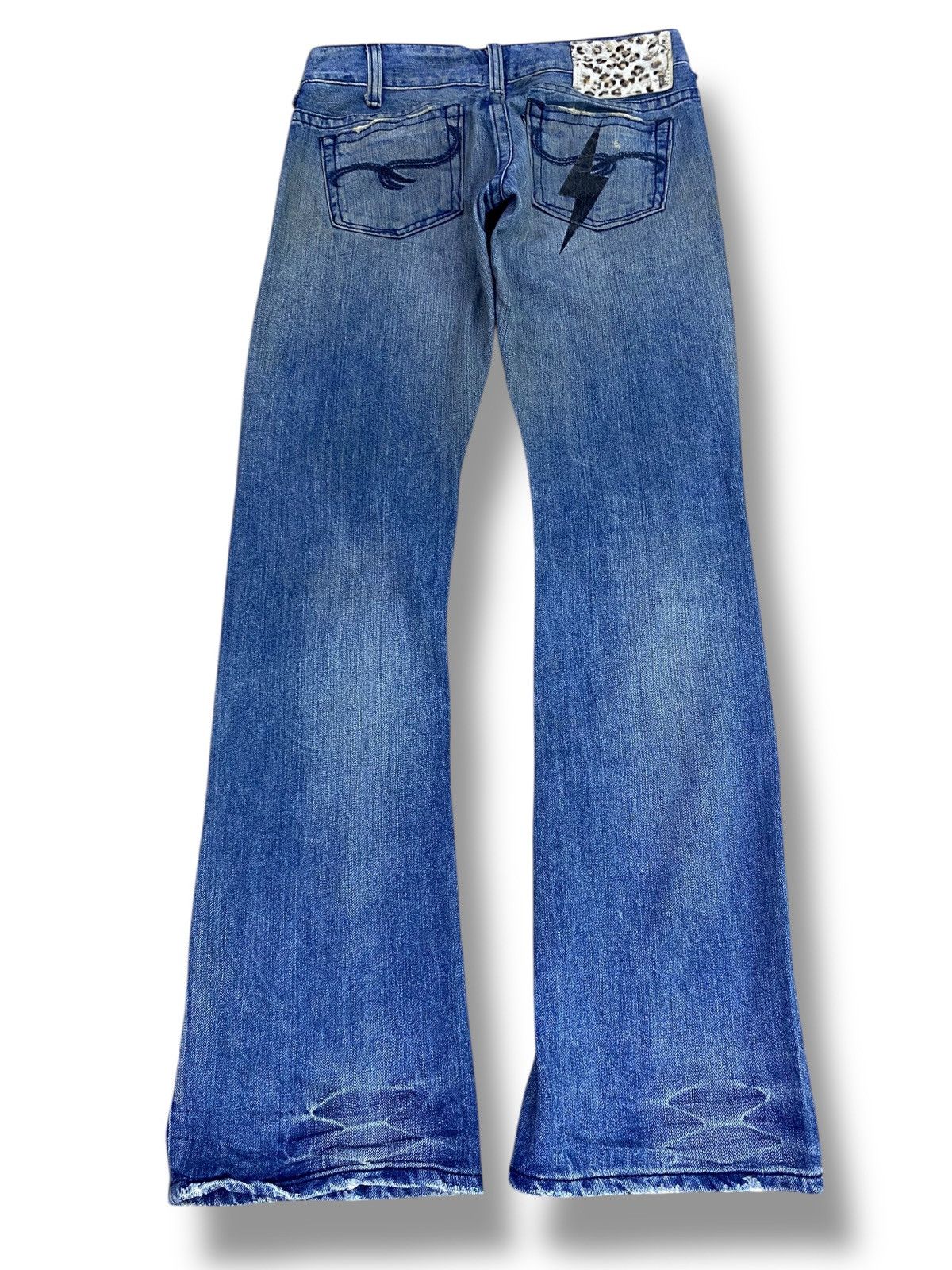 Edwin Vintage Edwin Ripped Mud Wash Style Flare Jeans Size US 30 / EU 46 - 3 Thumbnail