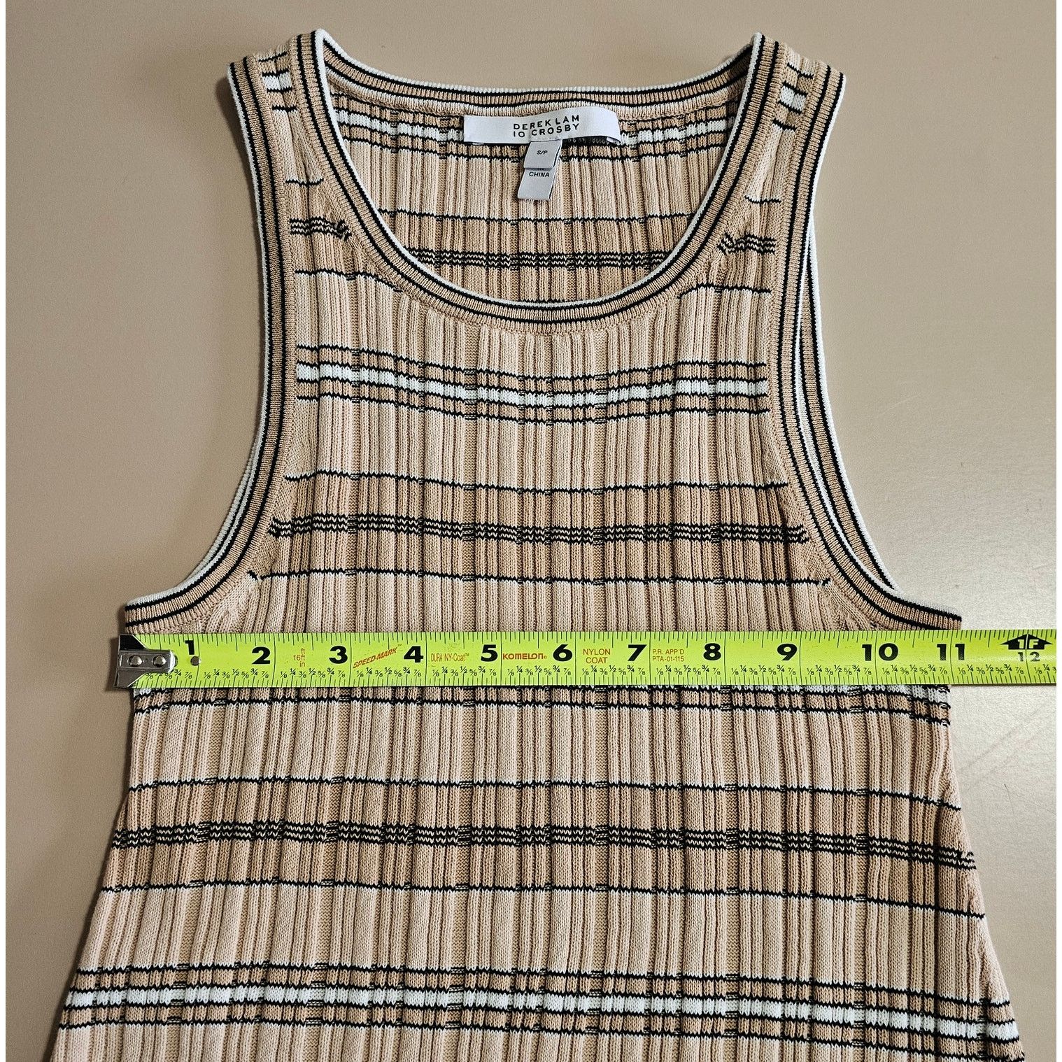 Derek Lam 10 Crosby DEREK LAM 10 CROSBY Layered Cream/Brown Striped Tank Top S Size S / US 4 / IT 40 - 4 Thumbnail