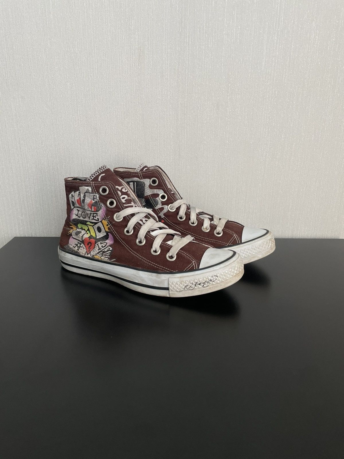 Ed Hardy Vintage Ed Hardy X Converse Hi Top Sneakers Made in USA Y2k Size US 6.5 / IT 36.5 - 1 Thumbnail