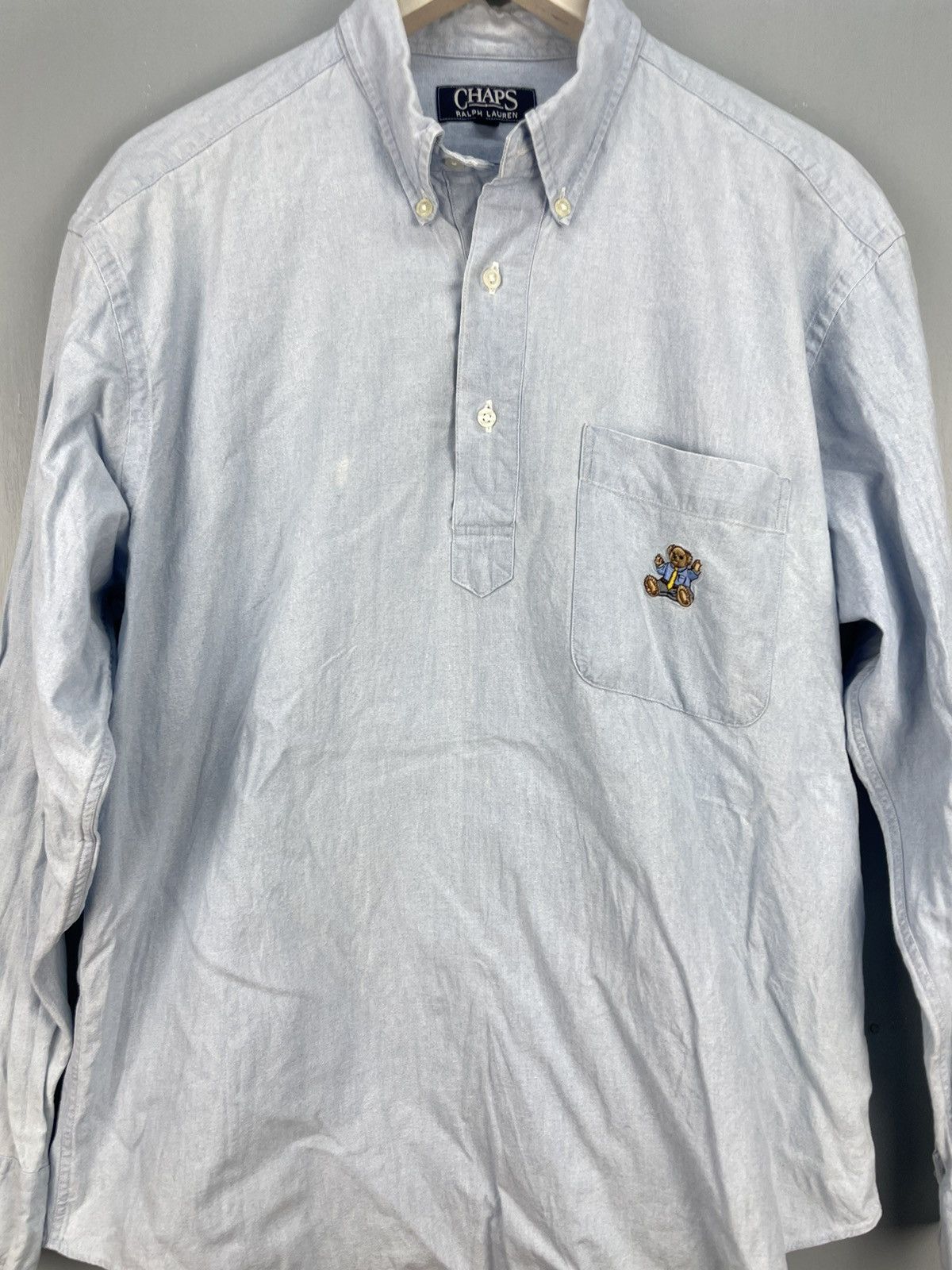 Chaps 🐻 Vintage Chaps Ralph Lauren Bear half button shirt Size US M / EU 48-50 / 2 - 3 Thumbnail