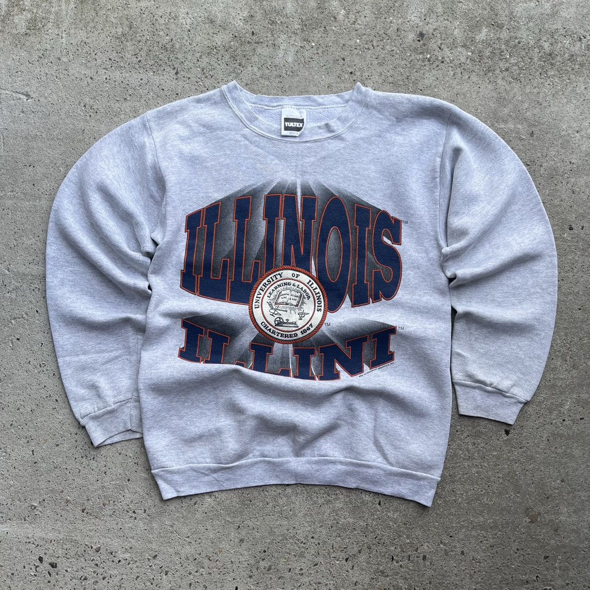 Tultex × Vintage Tultex Vintage University of Illinois Spellout Crewneck Size US M / EU 48-50 / 2 - 1 Thumbnail