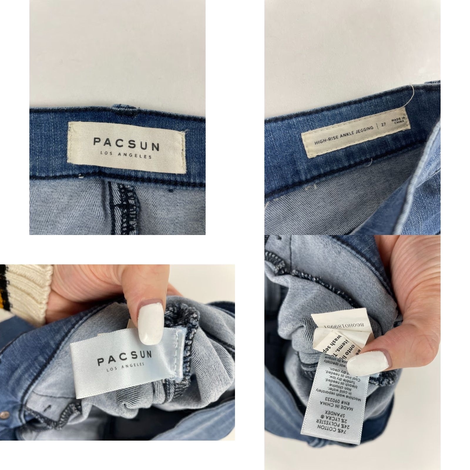 Pacsun PacSun Jeans Women's 27 Blue Denim High Rise Ankle Legging Frayed Hem Jeans Regular Inseam 26" Medium Wash Womens Size 27" / US 4 / IT 40 - 8 Thumbnail