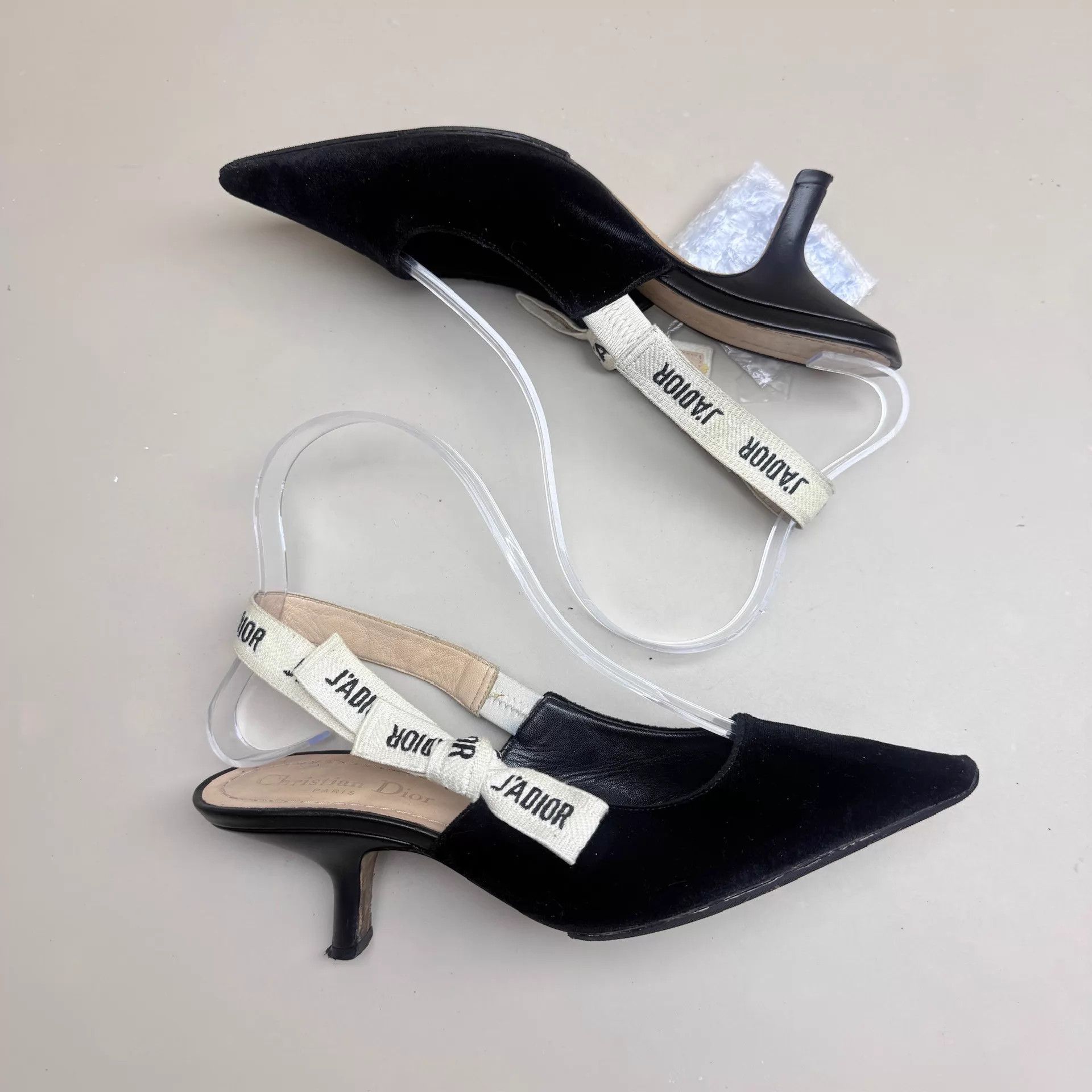 Dior Dior B&W Logo Embroidered Kitten Heel 36 95 New Size US 5.5 / IT 35.5 - 4 Thumbnail