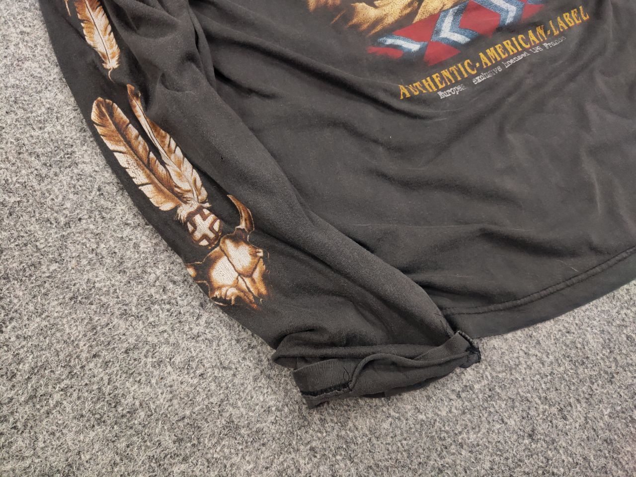 Vintage Vintage 90s Authentic American label skull horns long sleeve Size US L / EU 52-54 / 3 - 6 Thumbnail