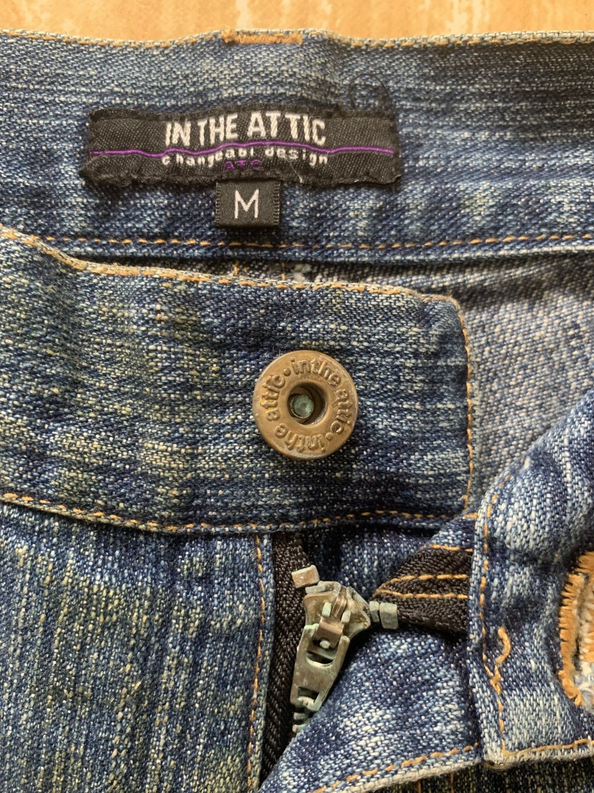 In The Attic Rare Distressed In The Attic Flare Denim Jeans Pants Size US 31 - 22 Thumbnail
