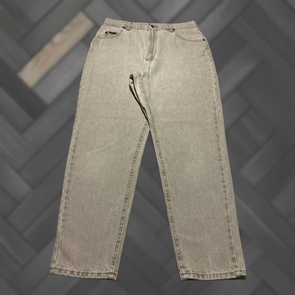 Lee VINTAGE Lee Jeans Womens Size 16 Petite Beige Tapered 28in Inseam Denim 5-Pocket USA Size 38" / US 16 / IT 52 - 1 Thumbnail