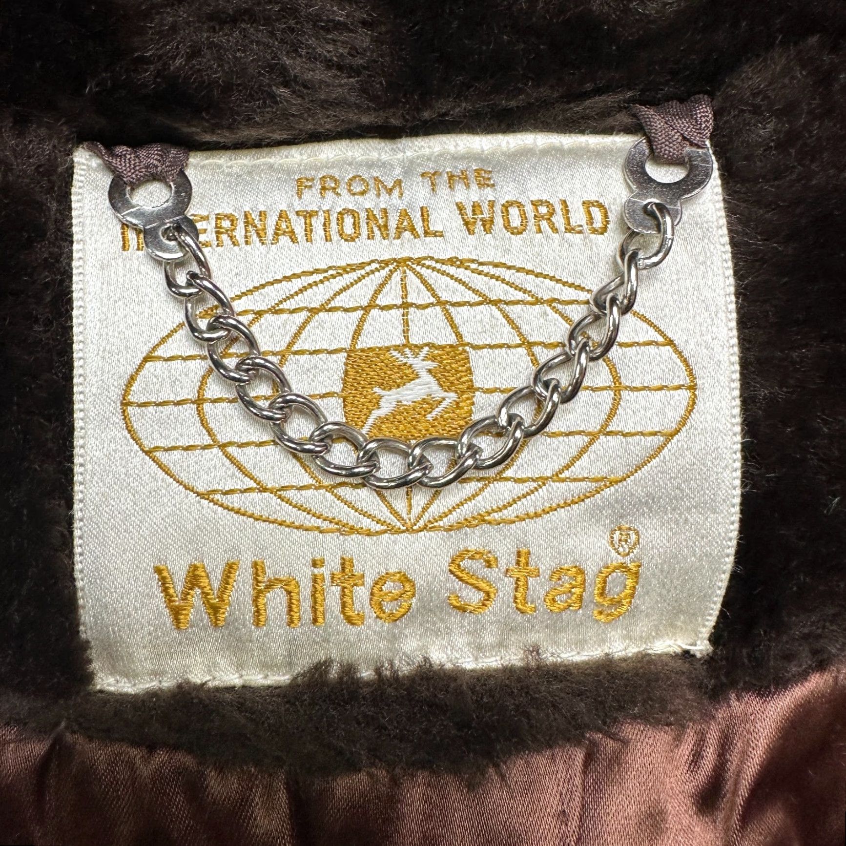 Vintage VINTAGE International World of White Stag Coat Womens S-M Dark Brown Faux Fur Double Breasted Jacket/Coat with Pockets Size S / US 4 / IT 40 - 7 Thumbnail