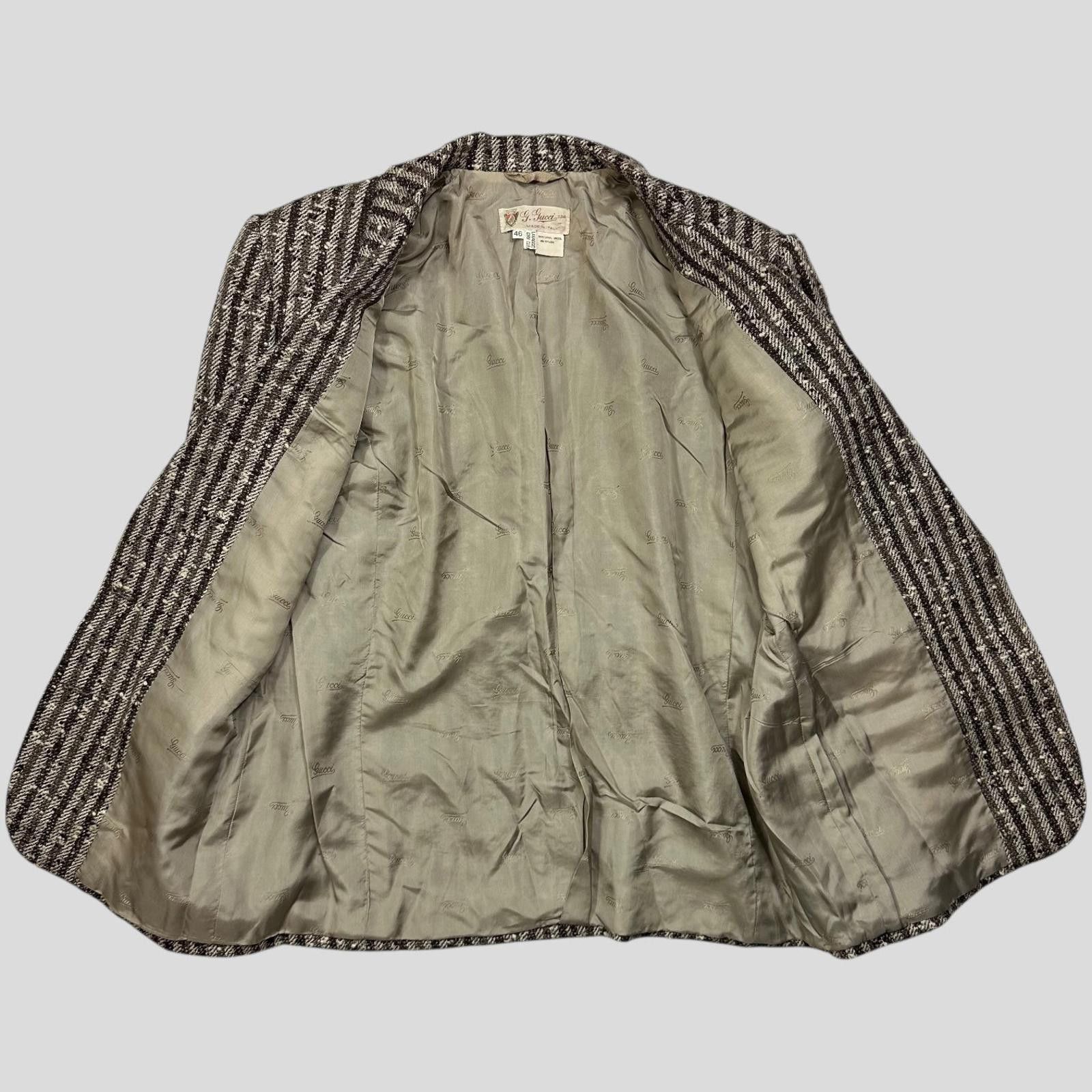 Gucci Gucci 1970’s Tweed Striped Wool Blazer Jacket - IT46 (S/M) Size US M / EU 48-50 / 2 - 4 Thumbnail