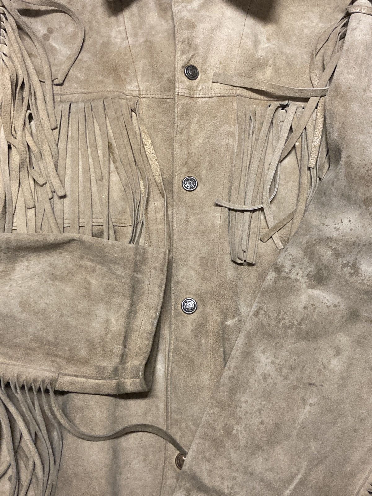 Vintage 70s/80s Sueded Rawhide Leather Jacket W/ Fringes Grailed