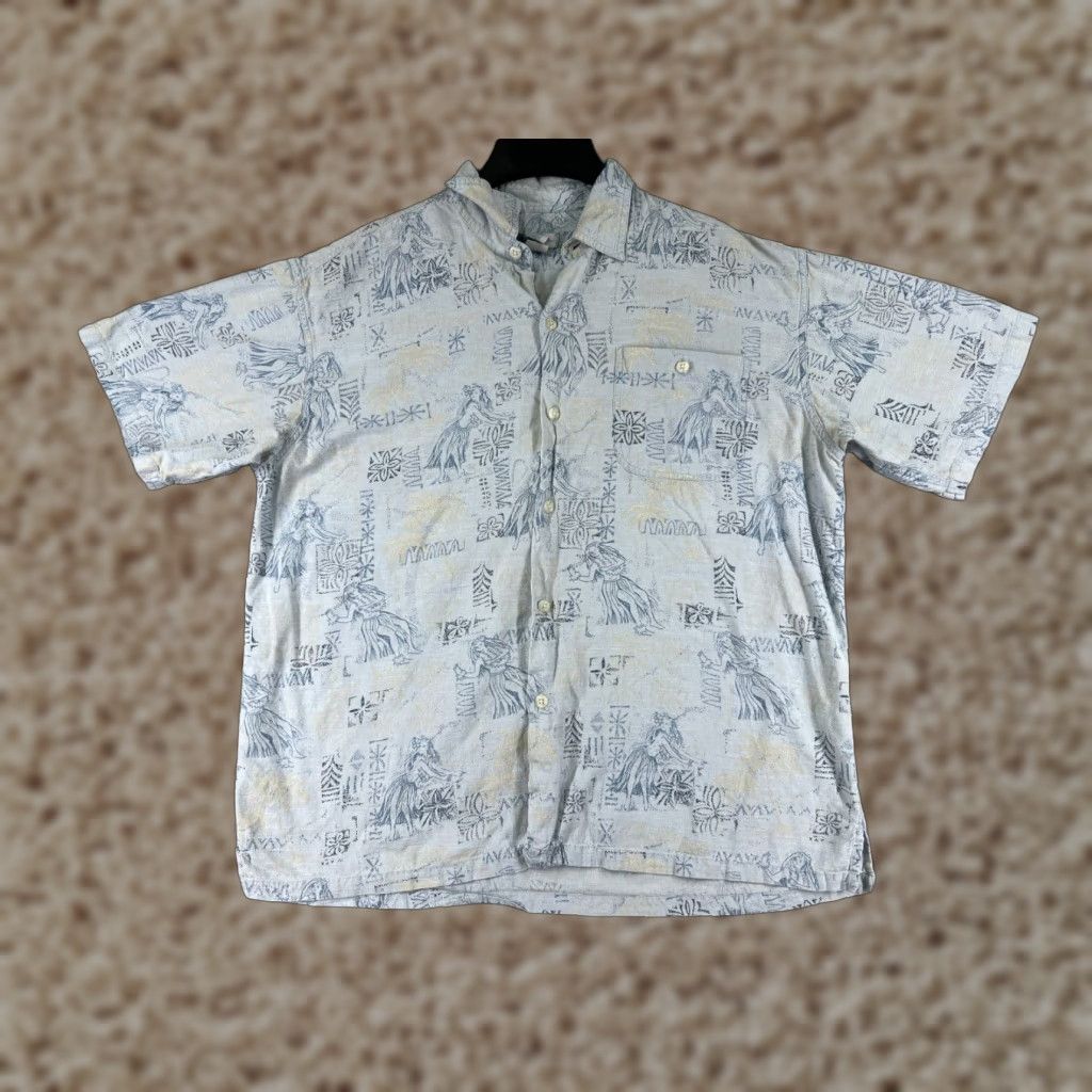 Vintage Half Moon Bay Shirt Men Blue Floral Hawaiian Button-Up Short Sleeve X-Large Size US XL / EU 56 / 4 - 1 Thumbnail