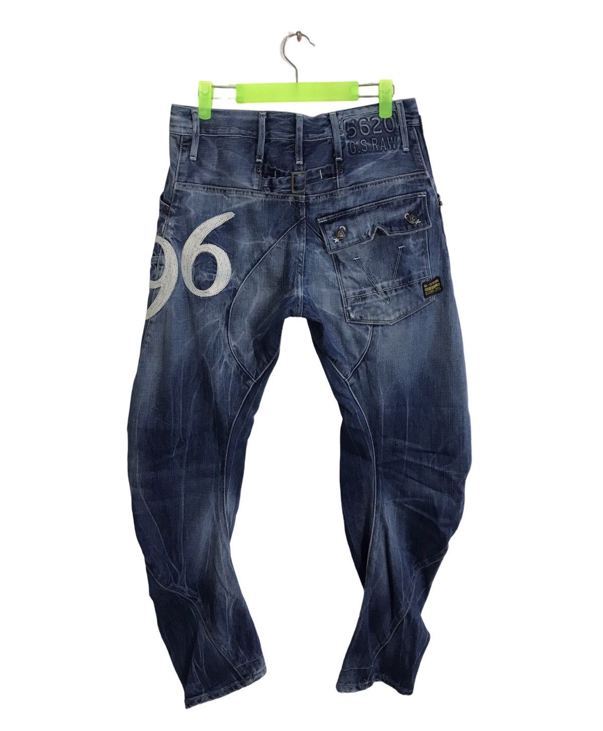G-Star G Star Raw 3 Denim Biker Design Indigo Low Rise Straight Cut Size US 29 - 2 Thumbnail