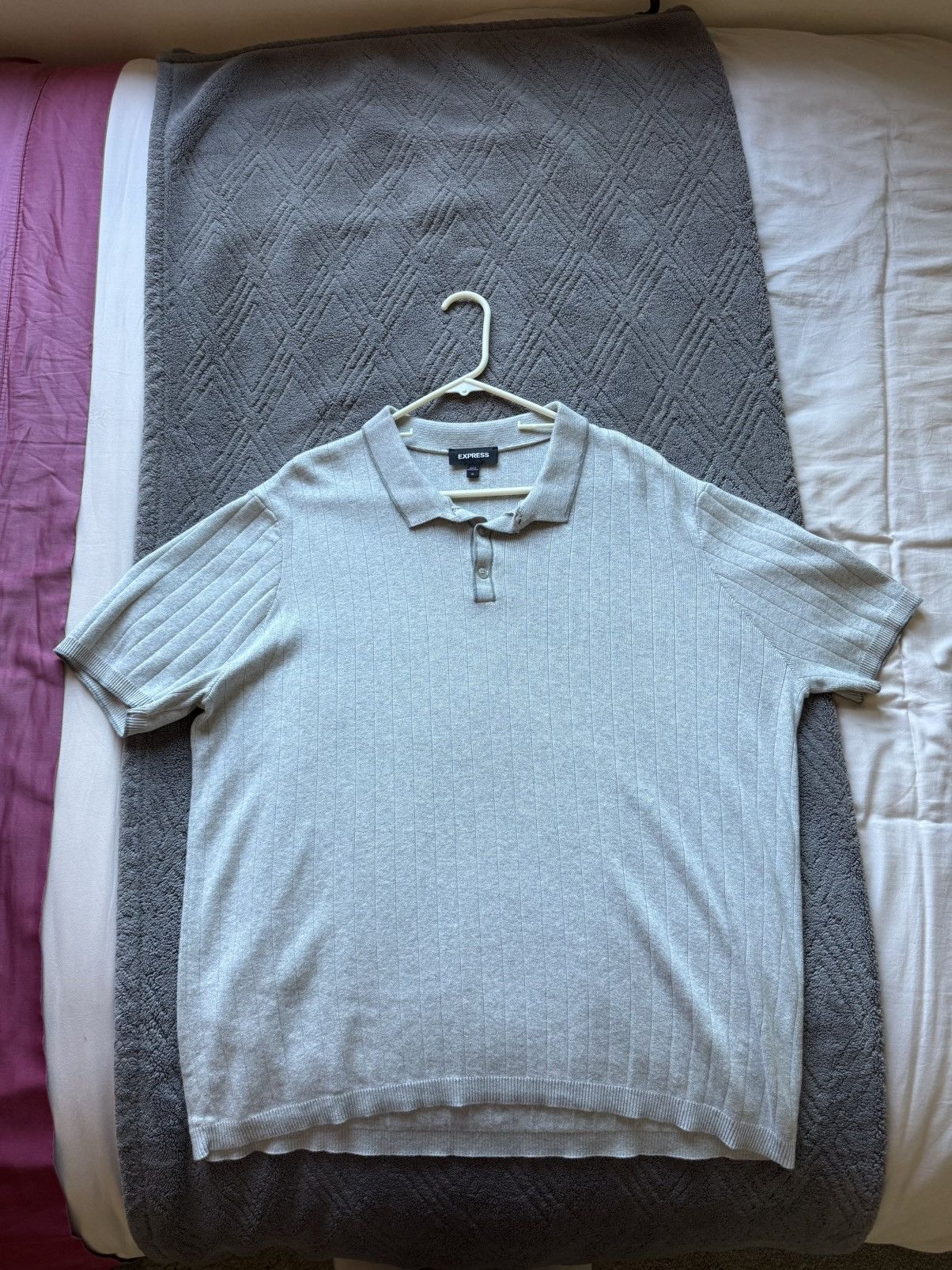 Express Grey Express Knitted Polo Size US XL / EU 56 / 4 - 1 Thumbnail
