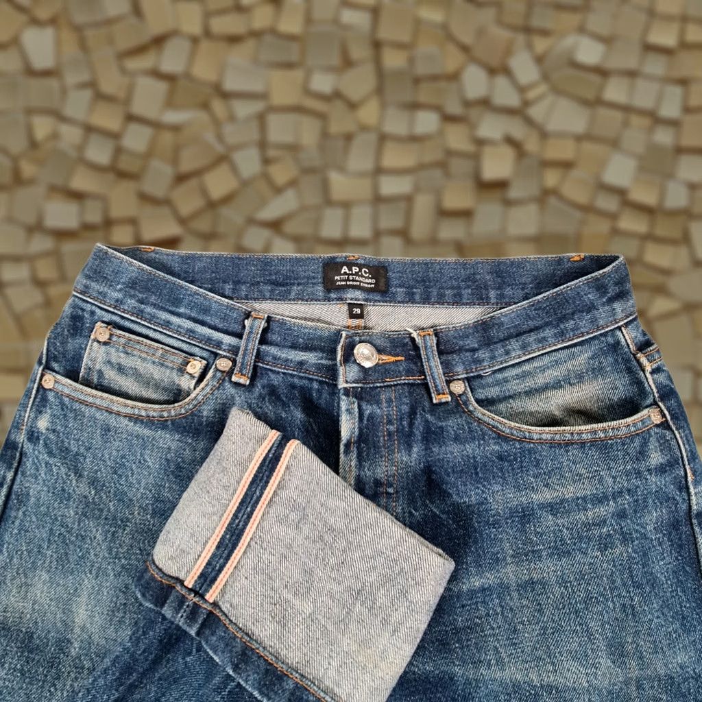 A.P.C. VINTAGE APC Jeans Blue W29 L32 Selvedge Petit Standard Denim Straight Leg Mens Size US 29 - 1 Thumbnail