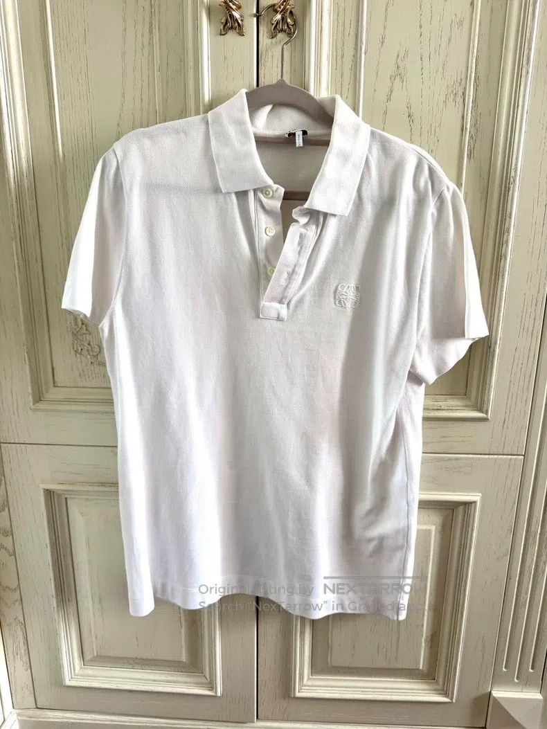 Loewe Loewe Men's White Polo T-Shirt Size US M / EU 48-50 / 2 - 1 Thumbnail